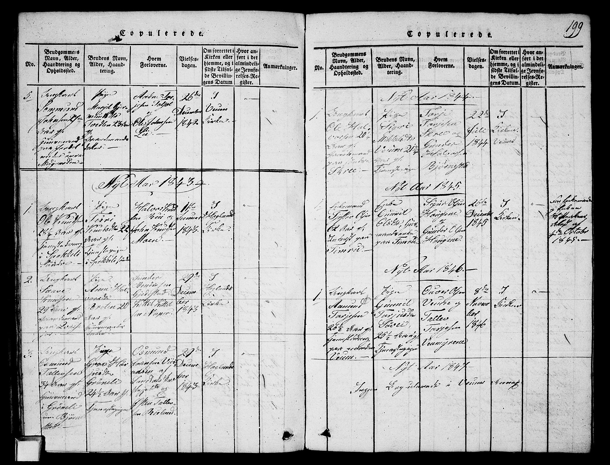 Fyresdal kirkebøker, SAKO/A-263/G/Ga/L0003: Parish register (copy) no. I 3, 1815-1863, p. 199