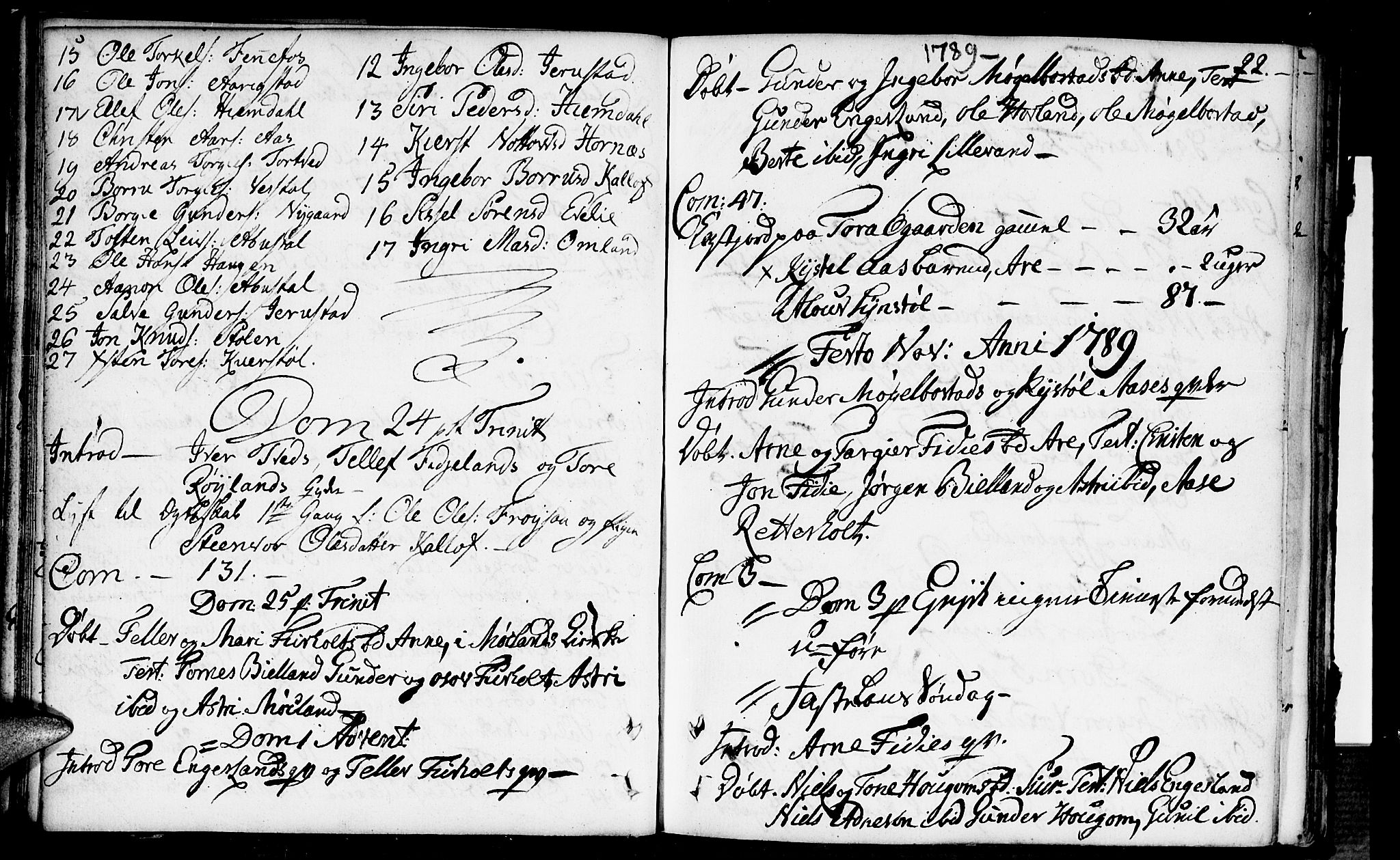 Herefoss sokneprestkontor, SAK/1111-0019/F/Fa/Fab/L0002: Parish register (official) no. A 2, 1780-1816, p. 22