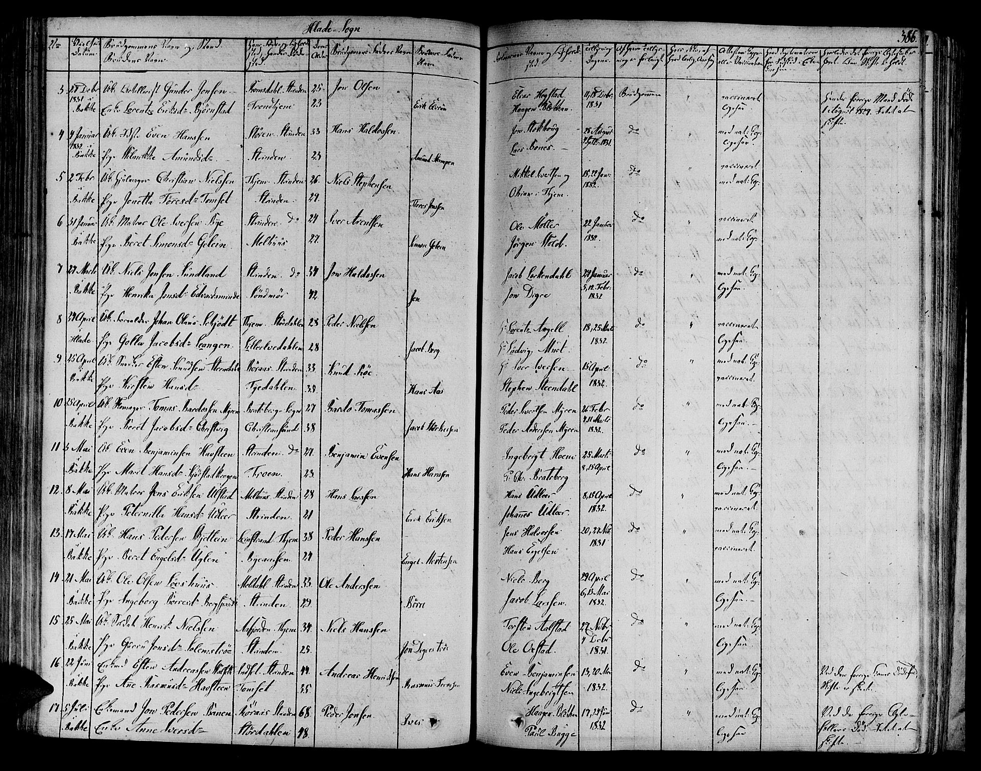 Ministerialprotokoller, klokkerbøker og fødselsregistre - Sør-Trøndelag, SAT/A-1456/606/L0286: Parish register (official) no. 606A04 /1, 1823-1840, p. 386