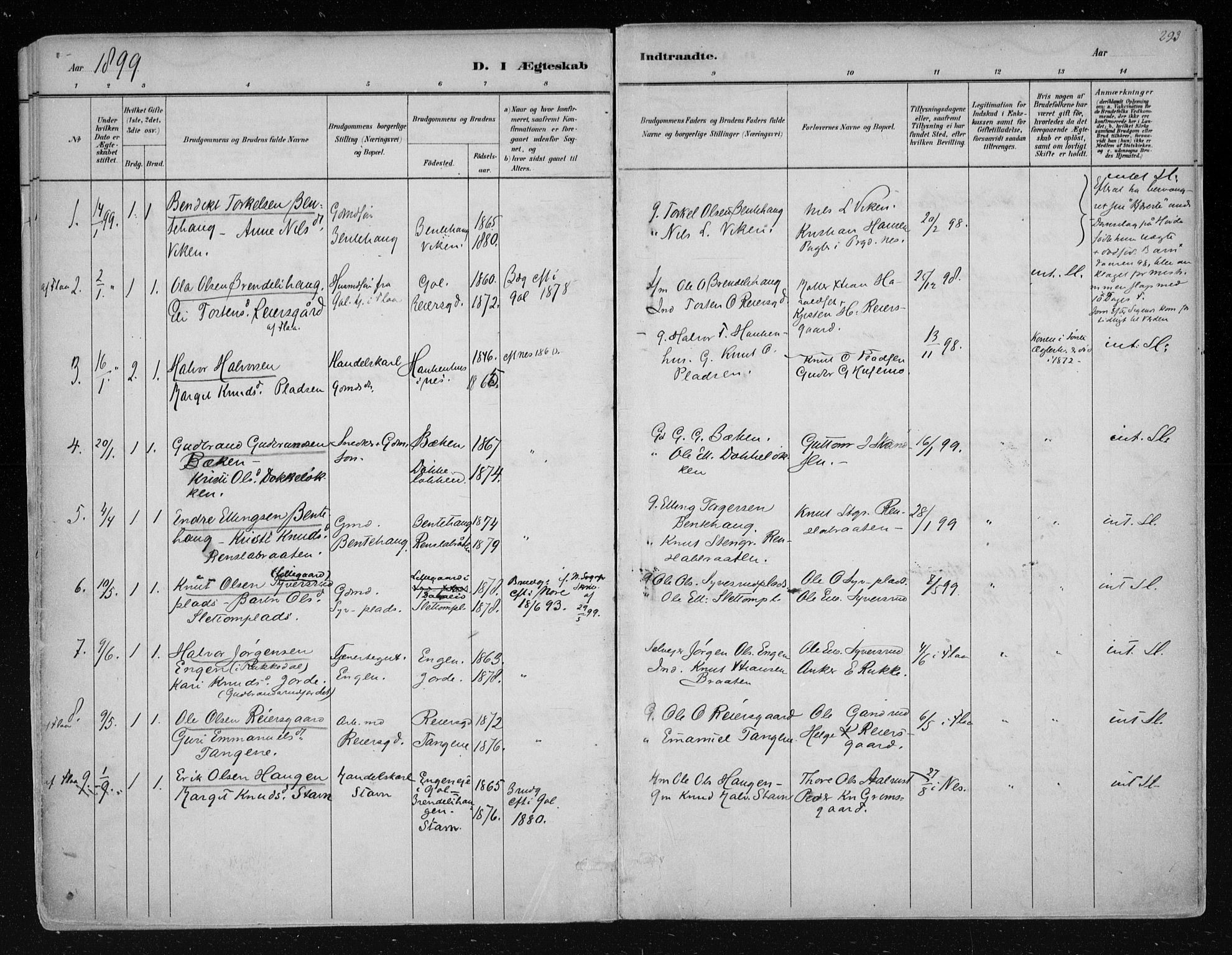 Nes kirkebøker, SAKO/A-236/F/Fa/L0011: Parish register (official) no. 11, 1881-1912, p. 293
