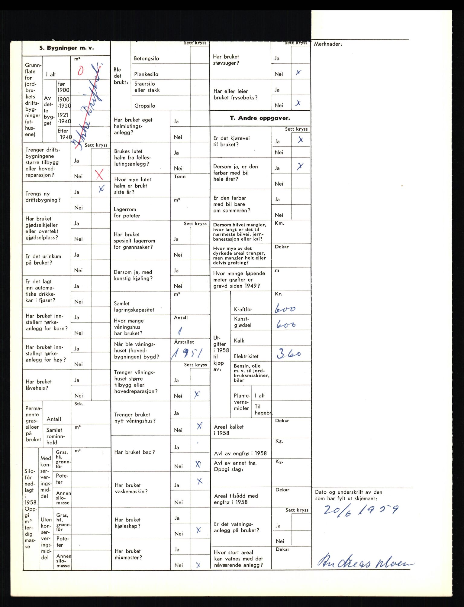 Statistisk sentralbyrå, Næringsøkonomiske emner, Jordbruk, skogbruk, jakt, fiske og fangst, AV/RA-S-2234/G/Gd/L0656: Troms: 1924 Målselv (kl. 0-3) og 1925 Sørreisa, 1959, p. 1479