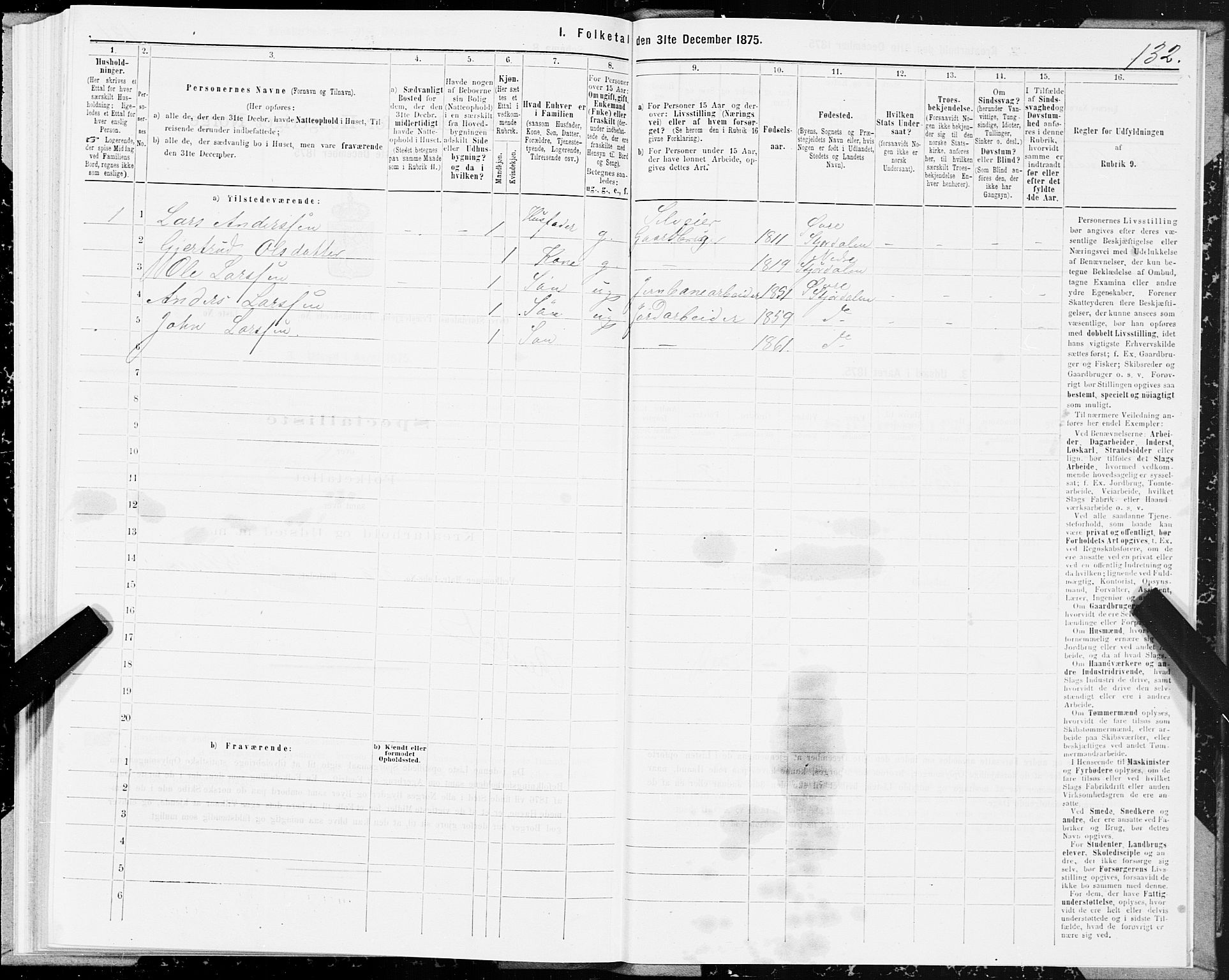 SAT, 1875 census for 1711P Øvre Stjørdal, 1875, p. 4132