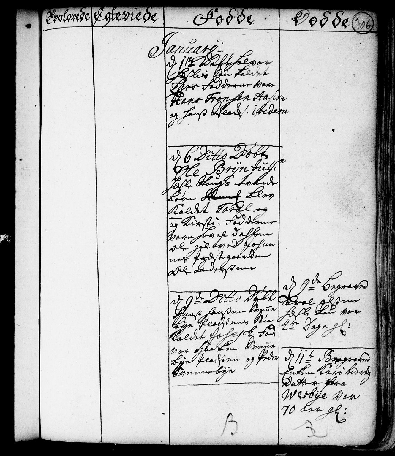 Spydeberg prestekontor Kirkebøker, AV/SAO-A-10924/F/Fa/L0001: Parish register (official) no. I 1, 1696-1738, p. 306