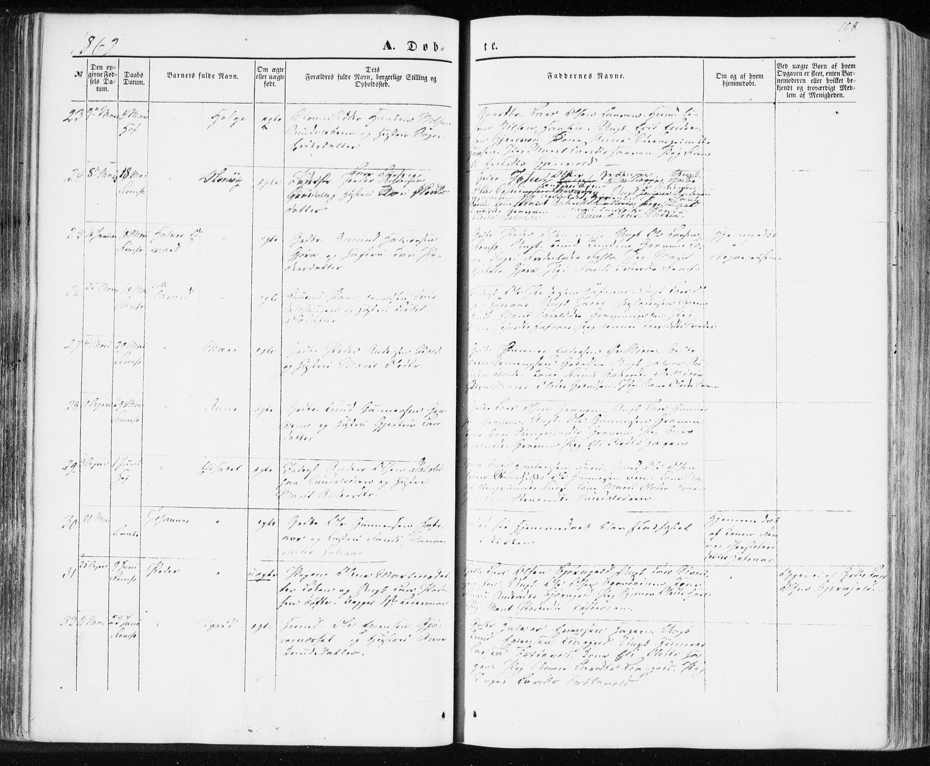 Ministerialprotokoller, klokkerbøker og fødselsregistre - Møre og Romsdal, AV/SAT-A-1454/590/L1013: Parish register (official) no. 590A05, 1847-1877, p. 108