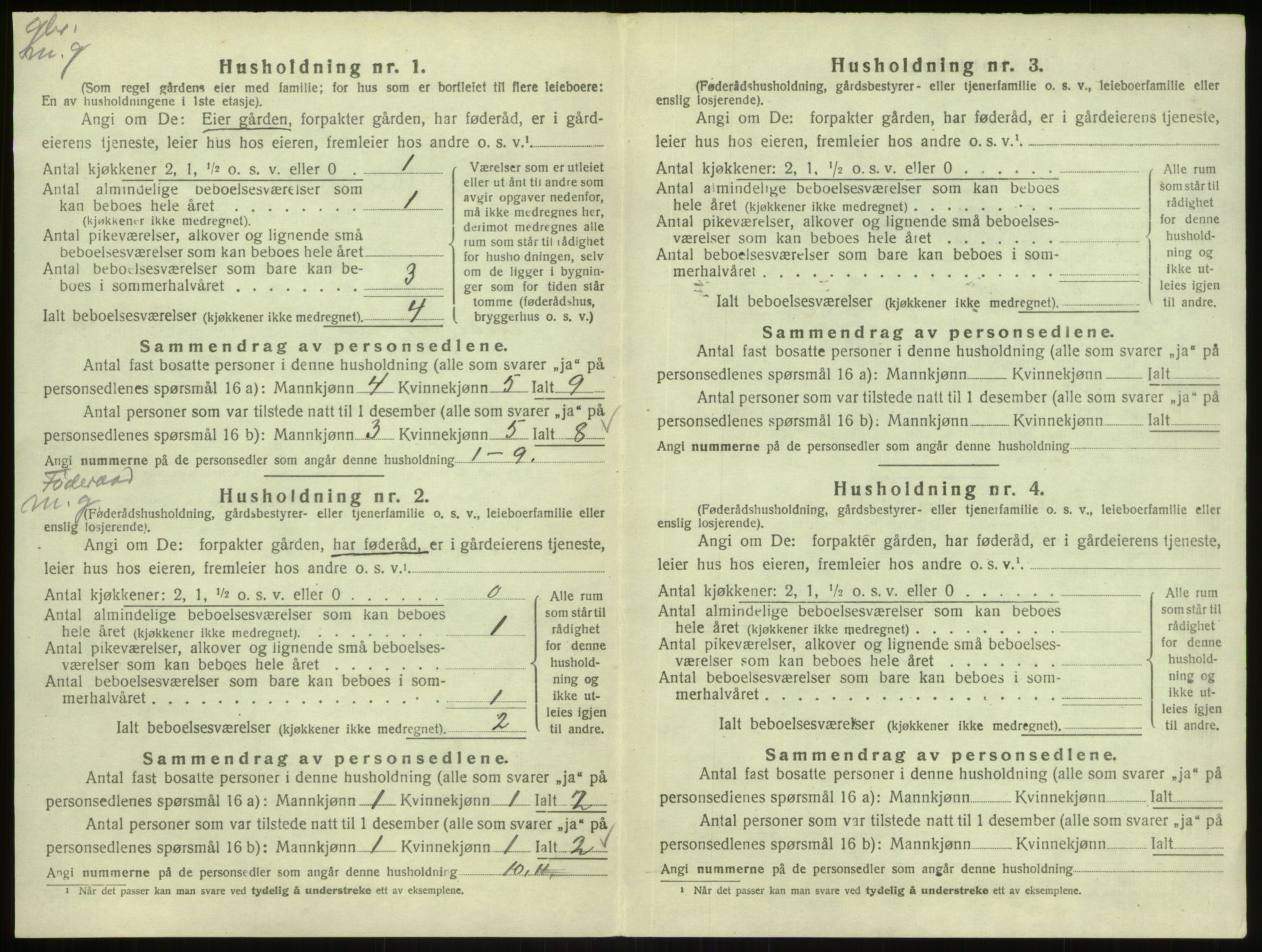 SAB, 1920 census for Masfjorden, 1920, p. 461