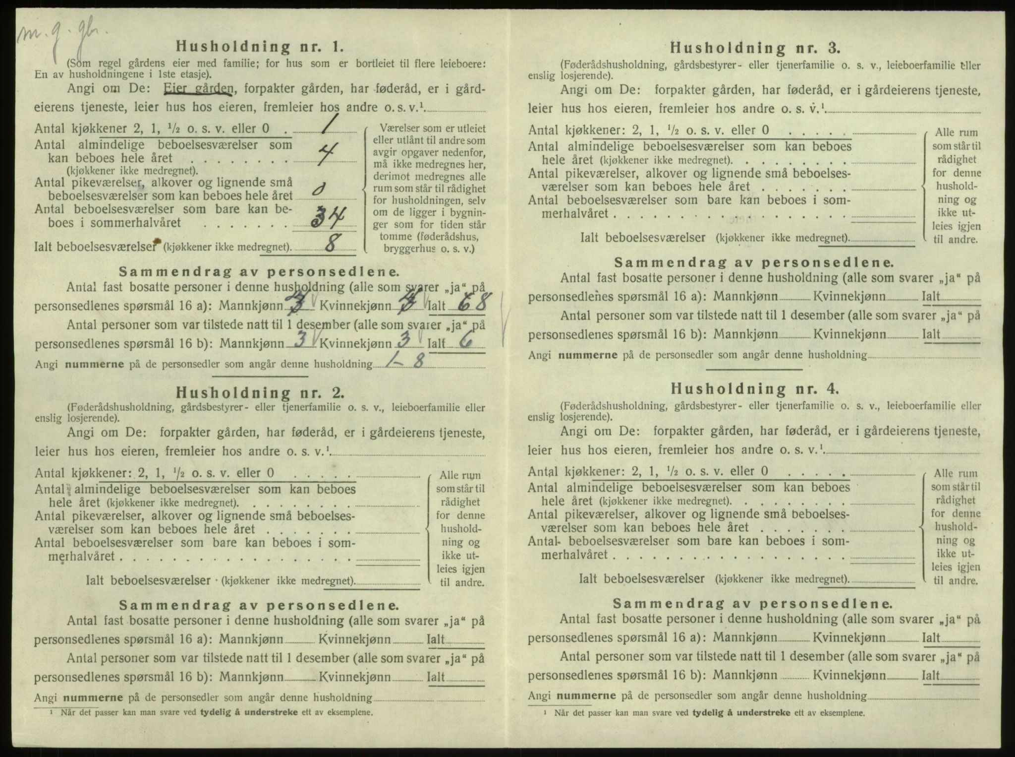 SAB, 1920 census for Breim, 1920, p. 620