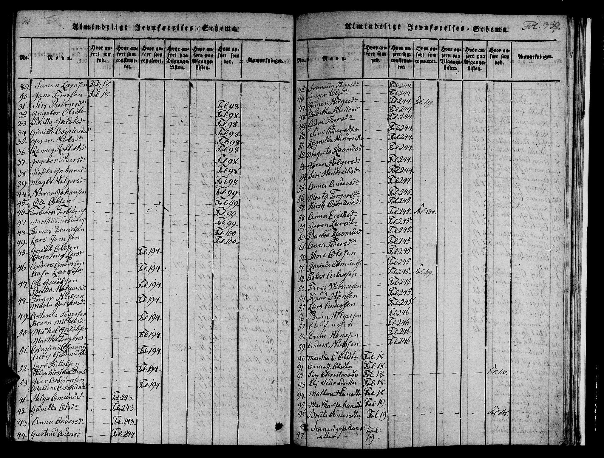 Nedstrand sokneprestkontor, AV/SAST-A-101841/01/IV: Parish register (official) no. A 6, 1816-1838, p. 339