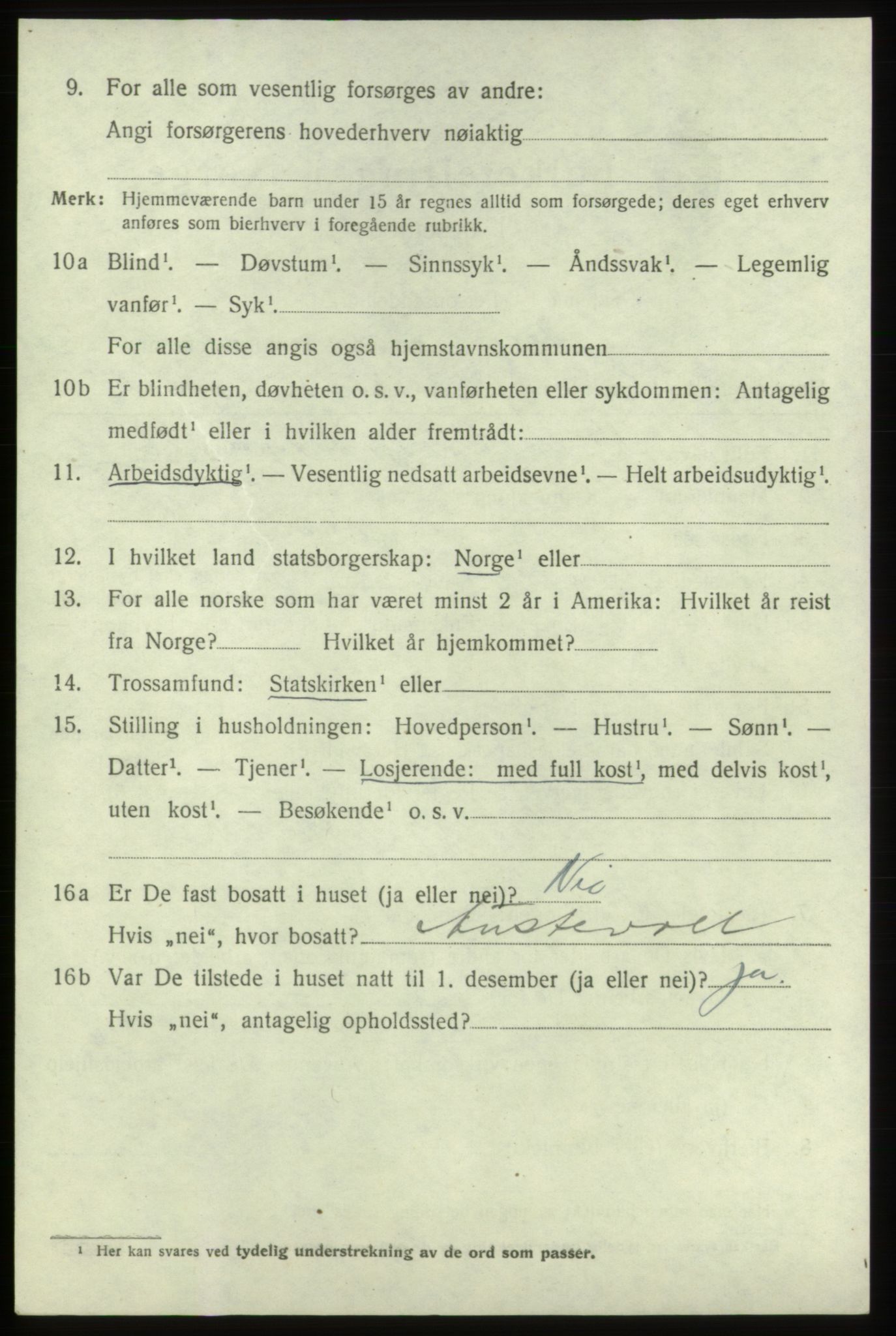 SAB, 1920 census for Fitjar, 1920, p. 5705