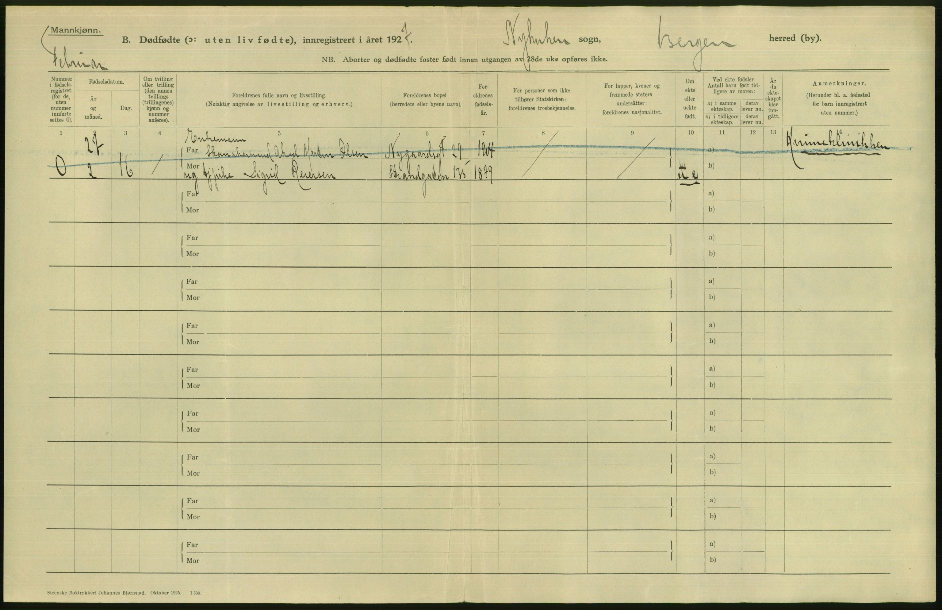 Statistisk sentralbyrå, Sosiodemografiske emner, Befolkning, AV/RA-S-2228/D/Df/Dfc/Dfcg/L0027: Bergen: Levendefødte menn og kvinner, dødfødte., 1927, p. 694