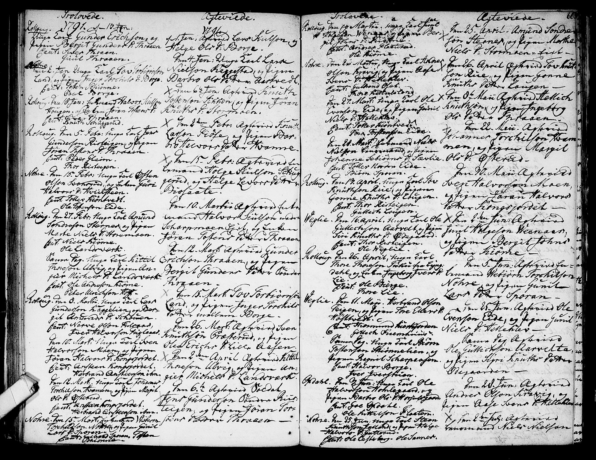 Rollag kirkebøker, SAKO/A-240/F/Fa/L0004: Parish register (official) no. I 4, 1778-1792, p. 66