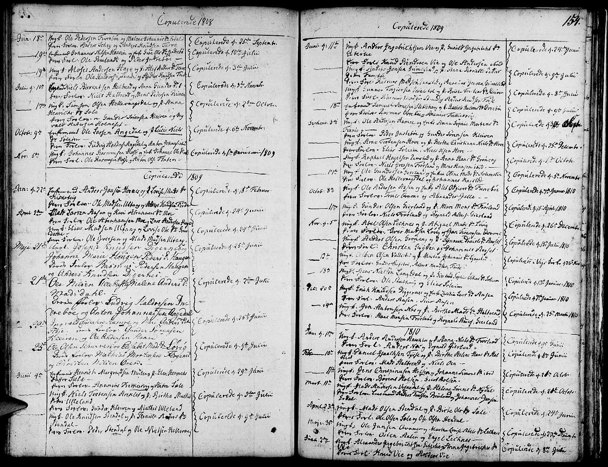 Førde sokneprestembete, SAB/A-79901/H/Haa/Haaa/L0005: Parish register (official) no. A 5, 1803-1821, p. 154
