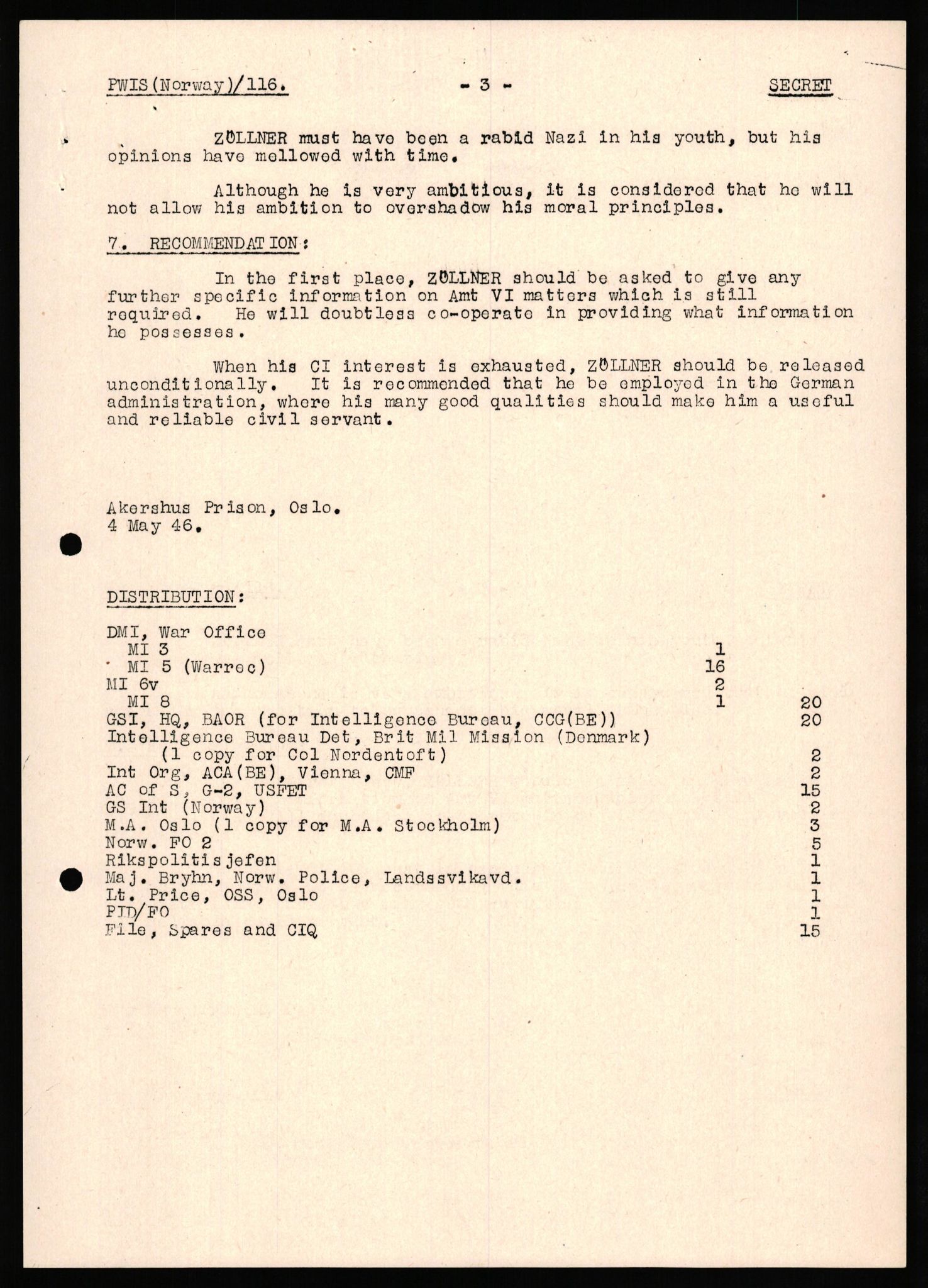 Forsvaret, Forsvarets overkommando II, AV/RA-RAFA-3915/D/Db/L0037: CI Questionaires. Tyske okkupasjonsstyrker i Norge. Tyskere., 1945-1946, p. 520