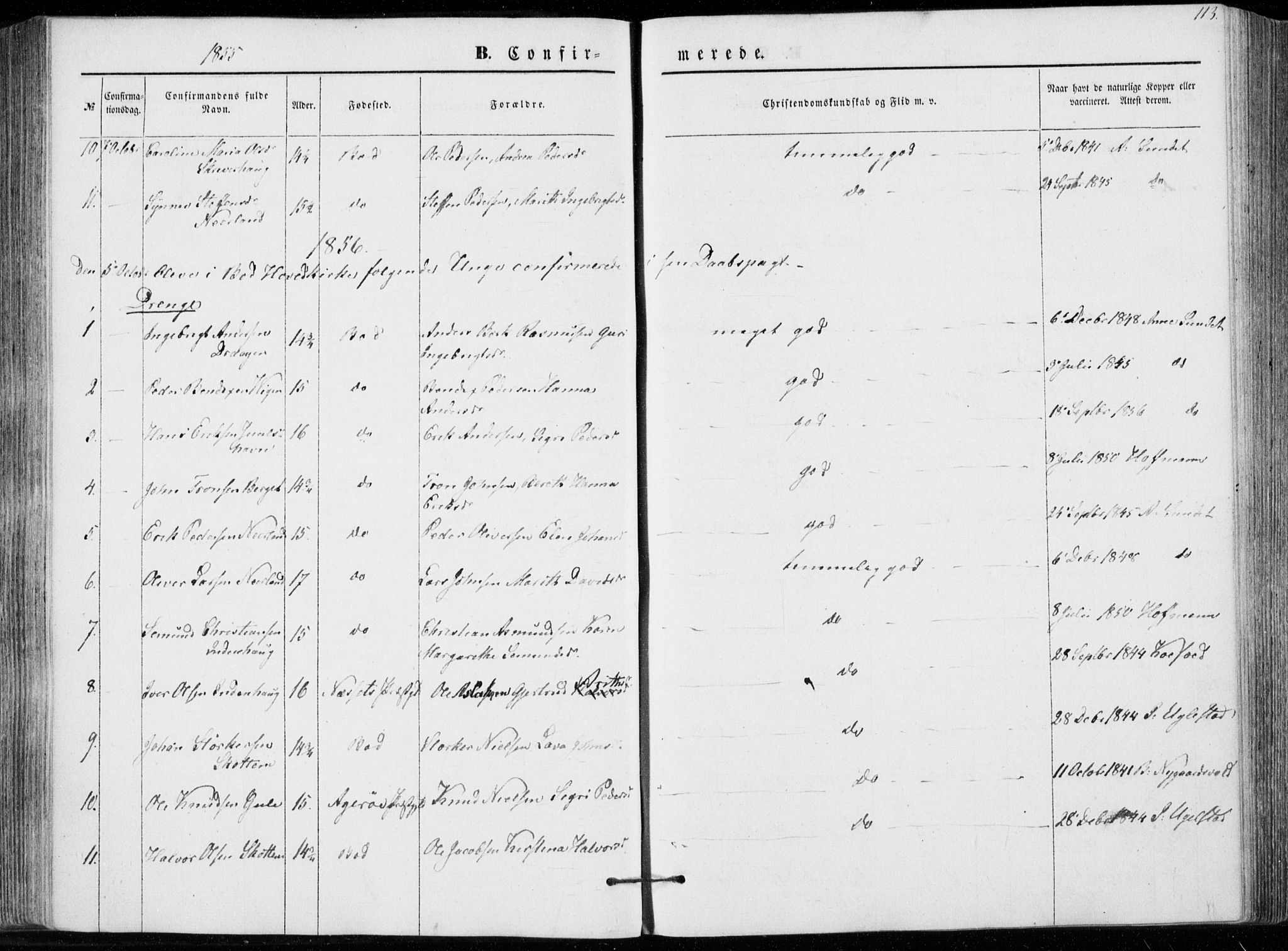 Ministerialprotokoller, klokkerbøker og fødselsregistre - Møre og Romsdal, AV/SAT-A-1454/566/L0767: Parish register (official) no. 566A06, 1852-1868, p. 113