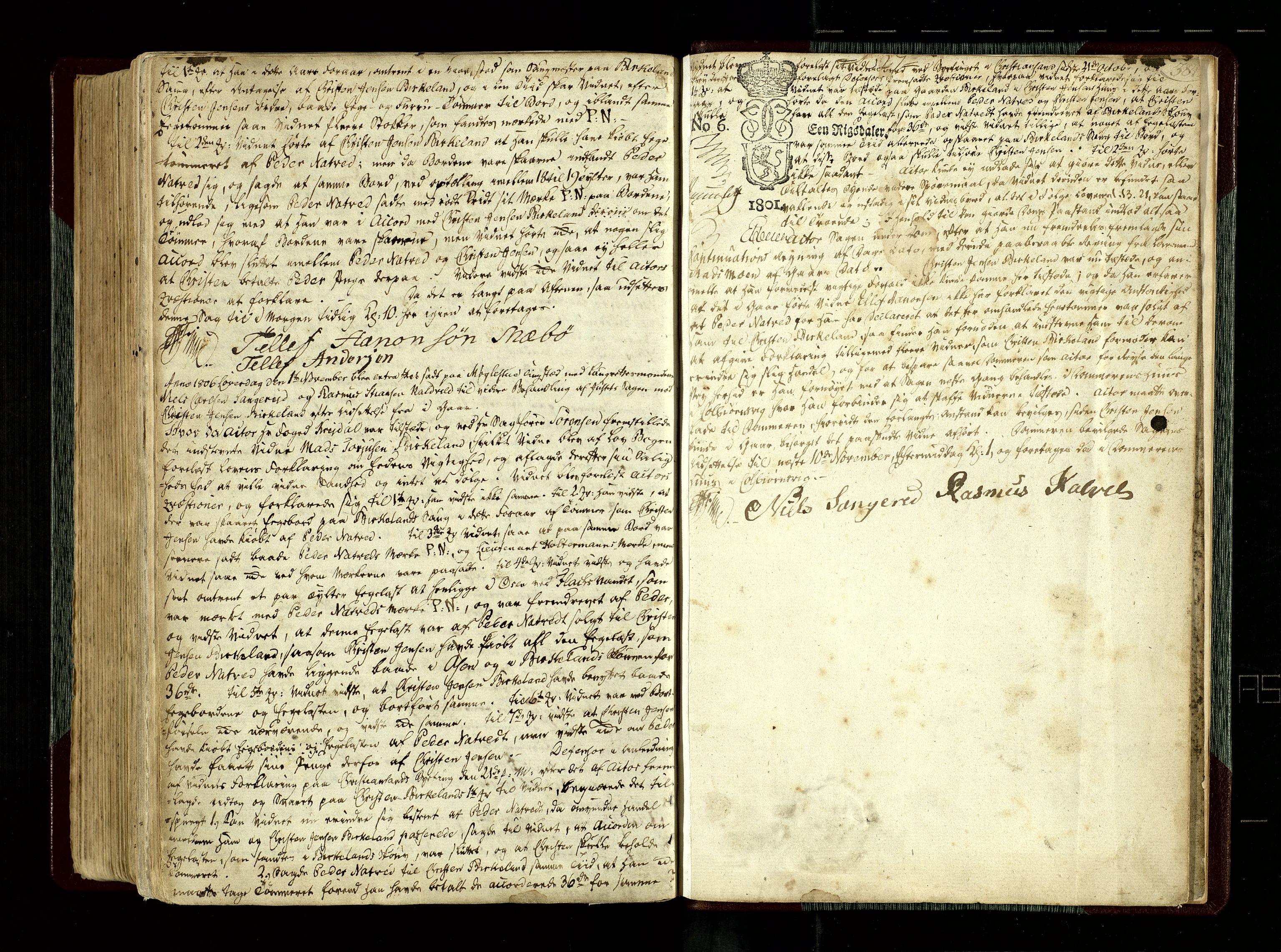 Nedenes sorenskriveri før 1824, SAK/1221-0007/F/Fb/L0004: Ekstrarettsprotokoll med register nr 4, 1801-1806, p. 384