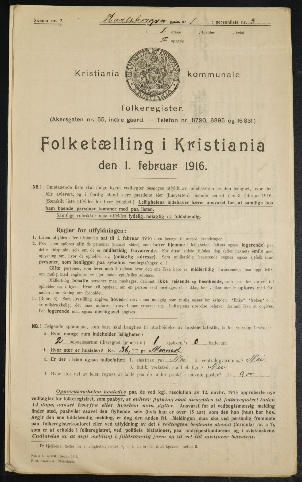 OBA, Municipal Census 1916 for Kristiania, 1916, p. 49966