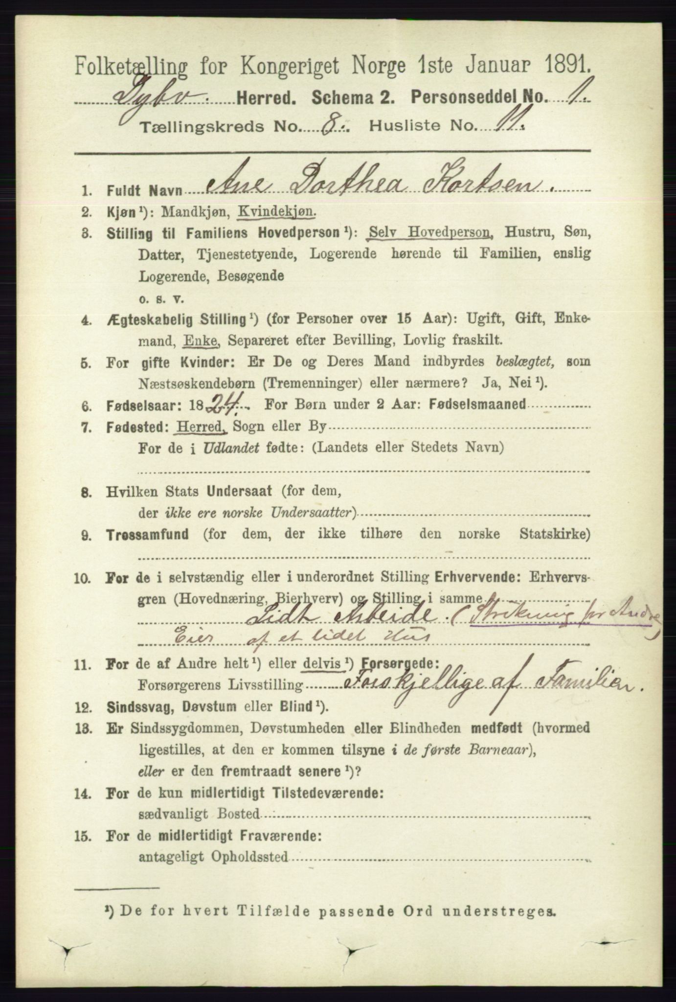 RA, 1891 census for 0915 Dypvåg, 1891, p. 2781