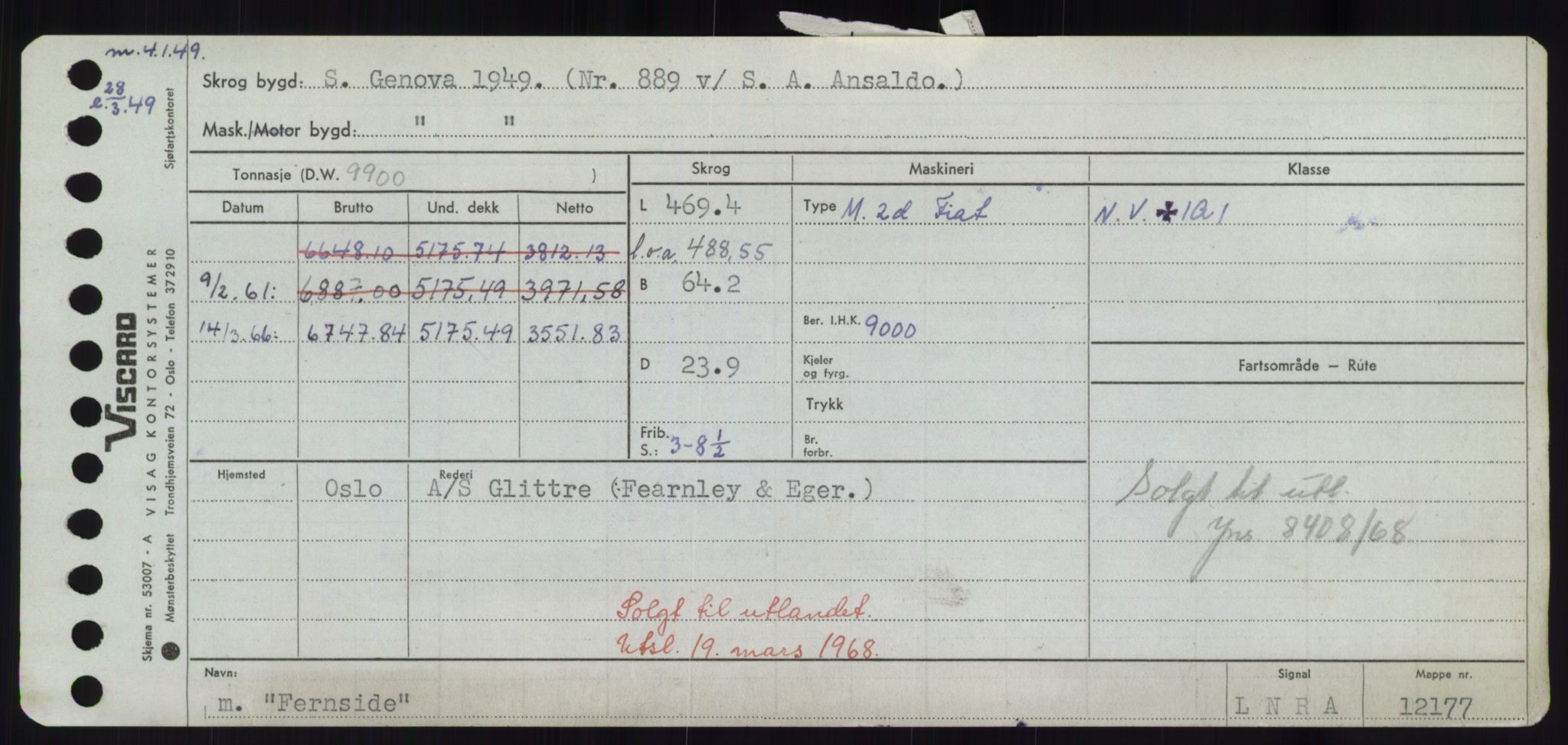 Sjøfartsdirektoratet med forløpere, Skipsmålingen, AV/RA-S-1627/H/Hd/L0010: Fartøy, F-Fjø, p. 421