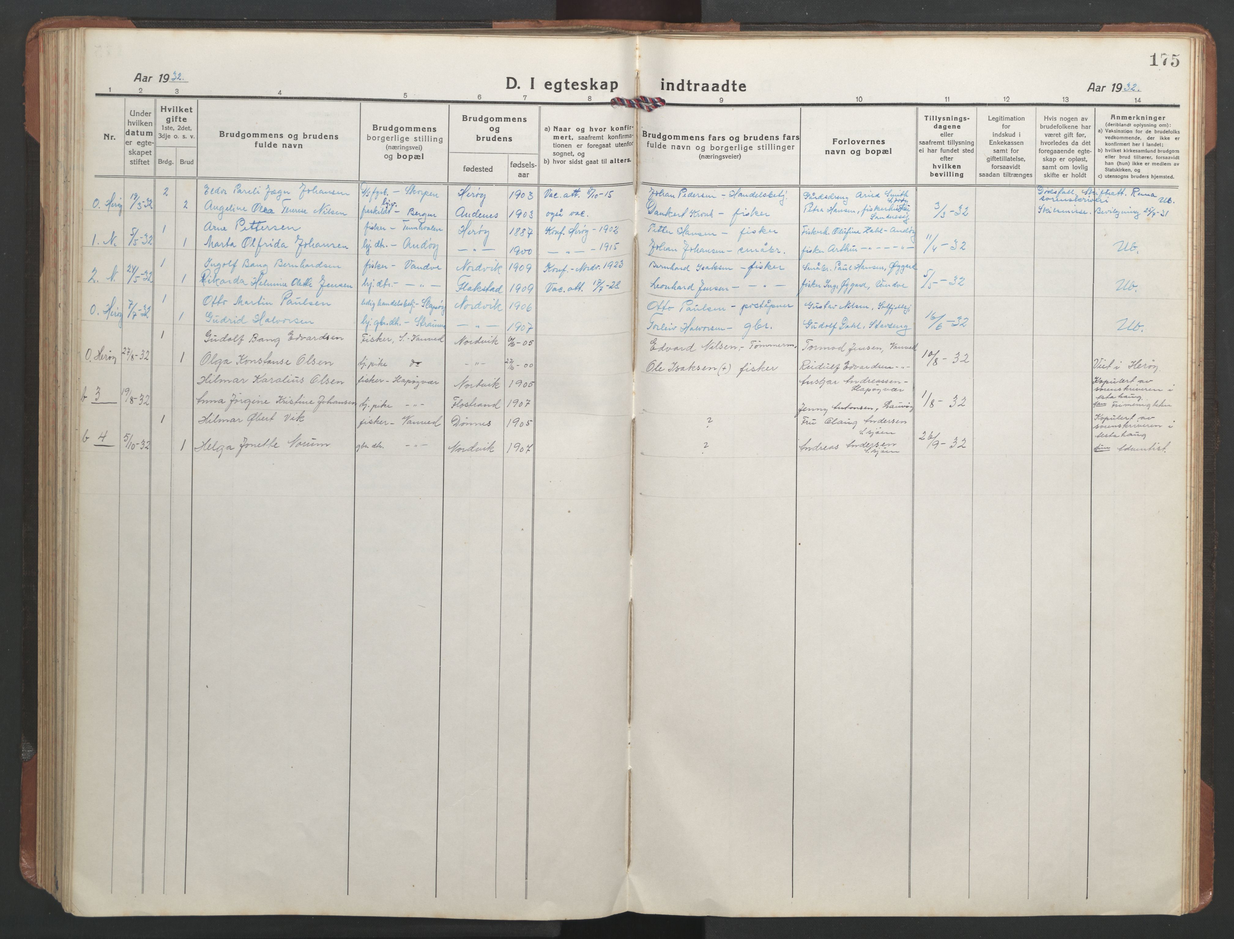 Ministerialprotokoller, klokkerbøker og fødselsregistre - Nordland, SAT/A-1459/836/L0539: Parish register (copy) no. 836C03, 1917-1949, p. 175