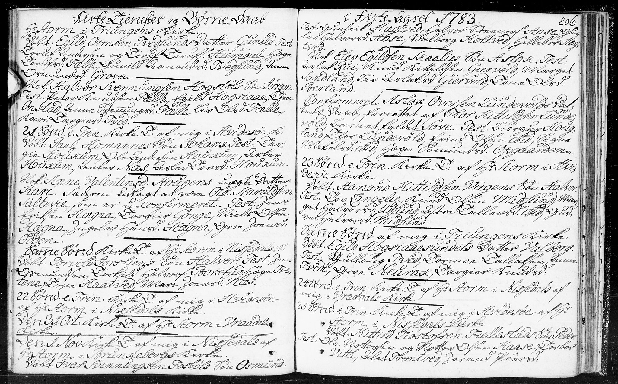 Kviteseid kirkebøker, SAKO/A-276/F/Fa/L0002: Parish register (official) no. I 2, 1773-1786, p. 206