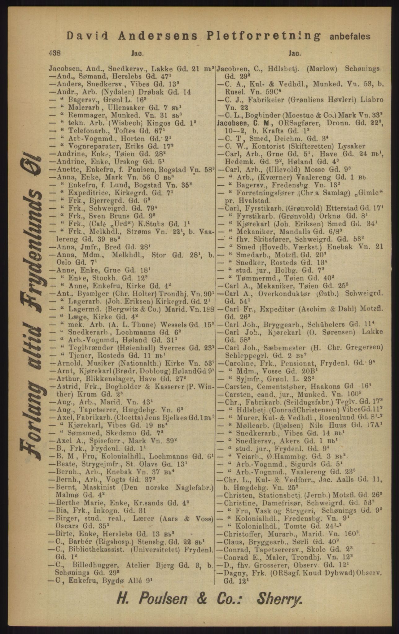 Kristiania/Oslo adressebok, PUBL/-, 1902, p. 438