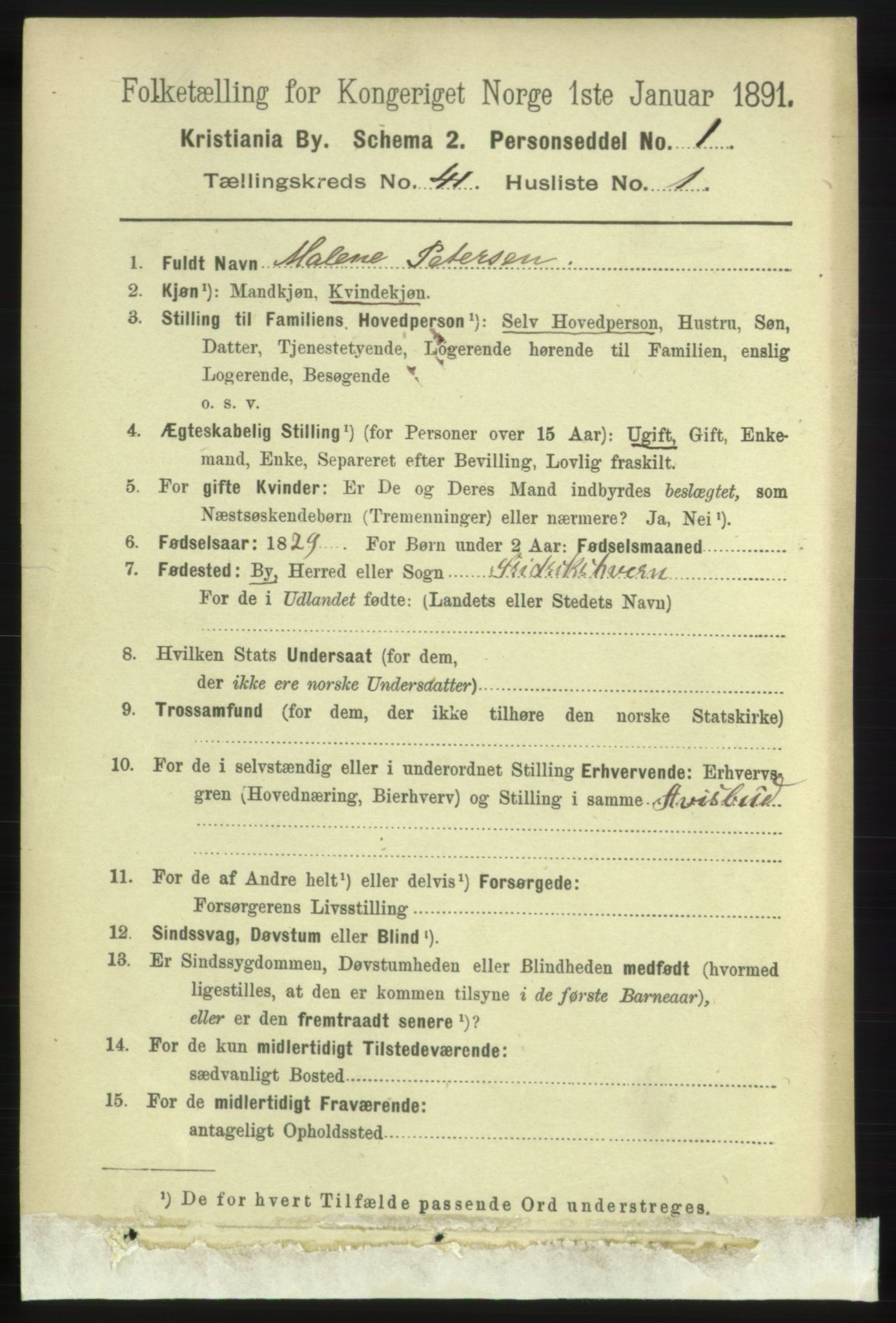 RA, 1891 census for 0301 Kristiania, 1891, p. 23734