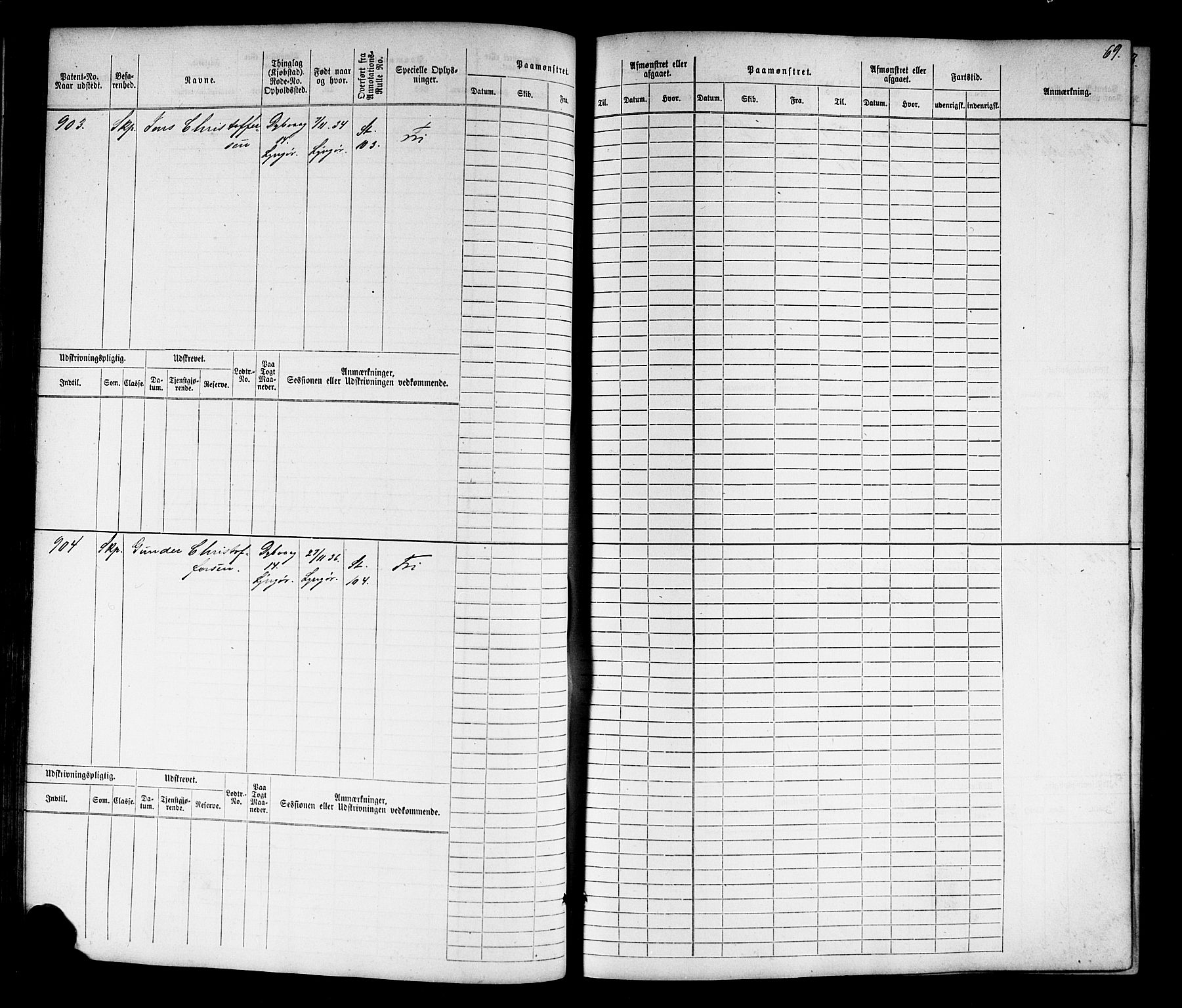 Tvedestrand mønstringskrets, AV/SAK-2031-0011/F/Fb/L0016: Hovedrulle nr 767-1532, U-32, 1869-1910, p. 70