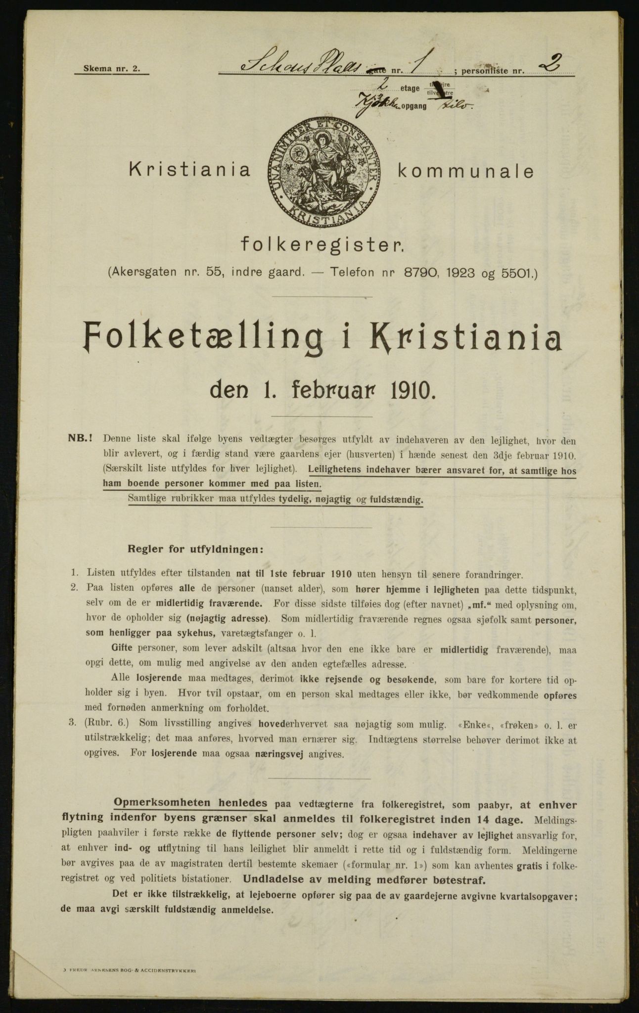 OBA, Municipal Census 1910 for Kristiania, 1910, p. 86273