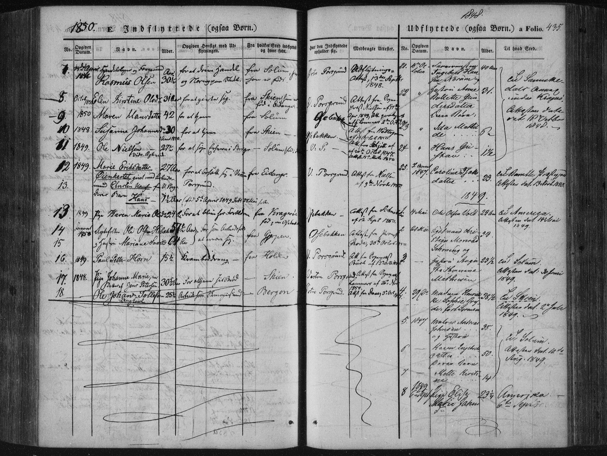 Porsgrunn kirkebøker , SAKO/A-104/F/Fa/L0006: Parish register (official) no. 6, 1841-1857, p. 435