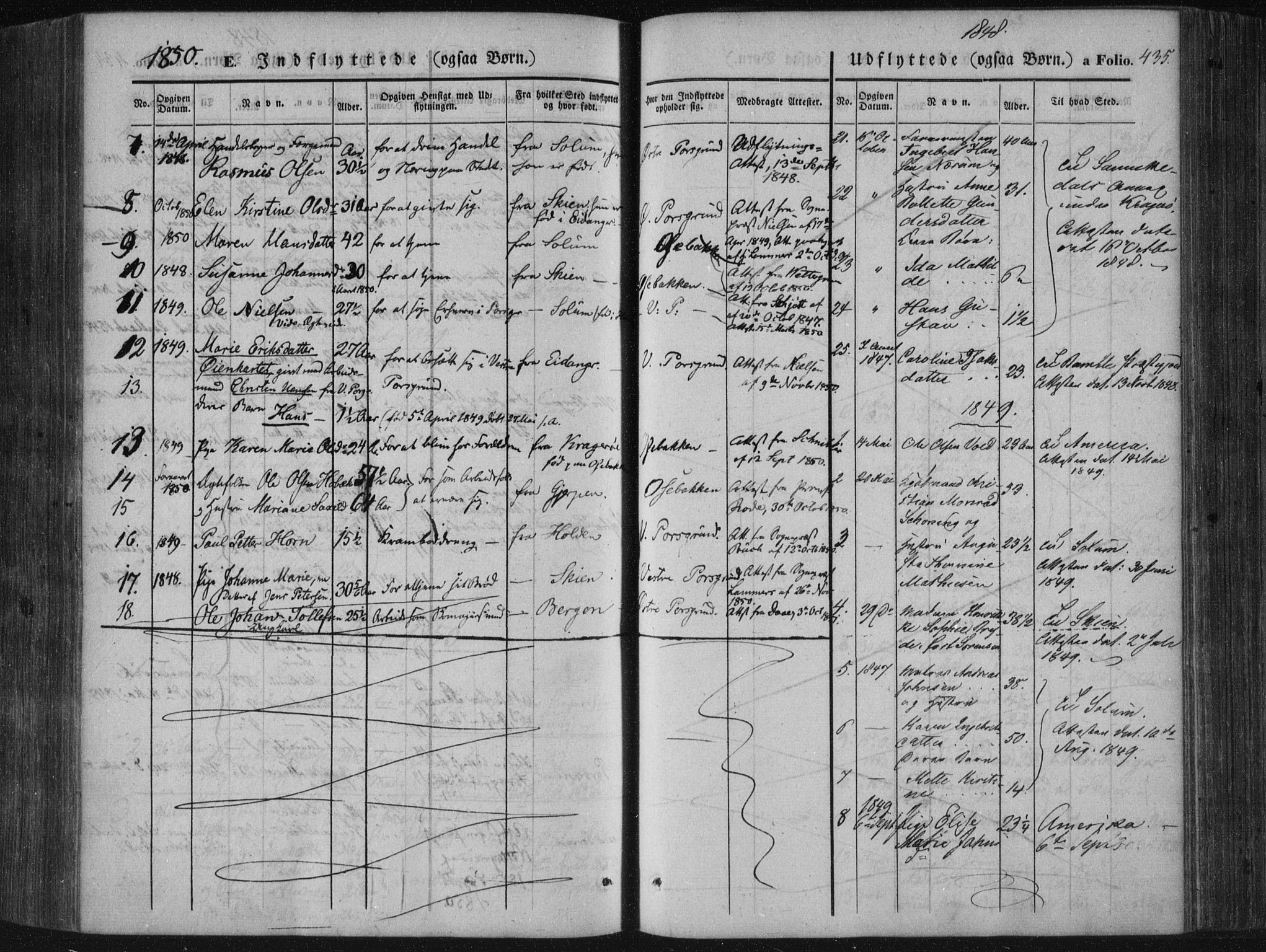 Porsgrunn kirkebøker , AV/SAKO-A-104/F/Fa/L0006: Parish register (official) no. 6, 1841-1857, p. 435