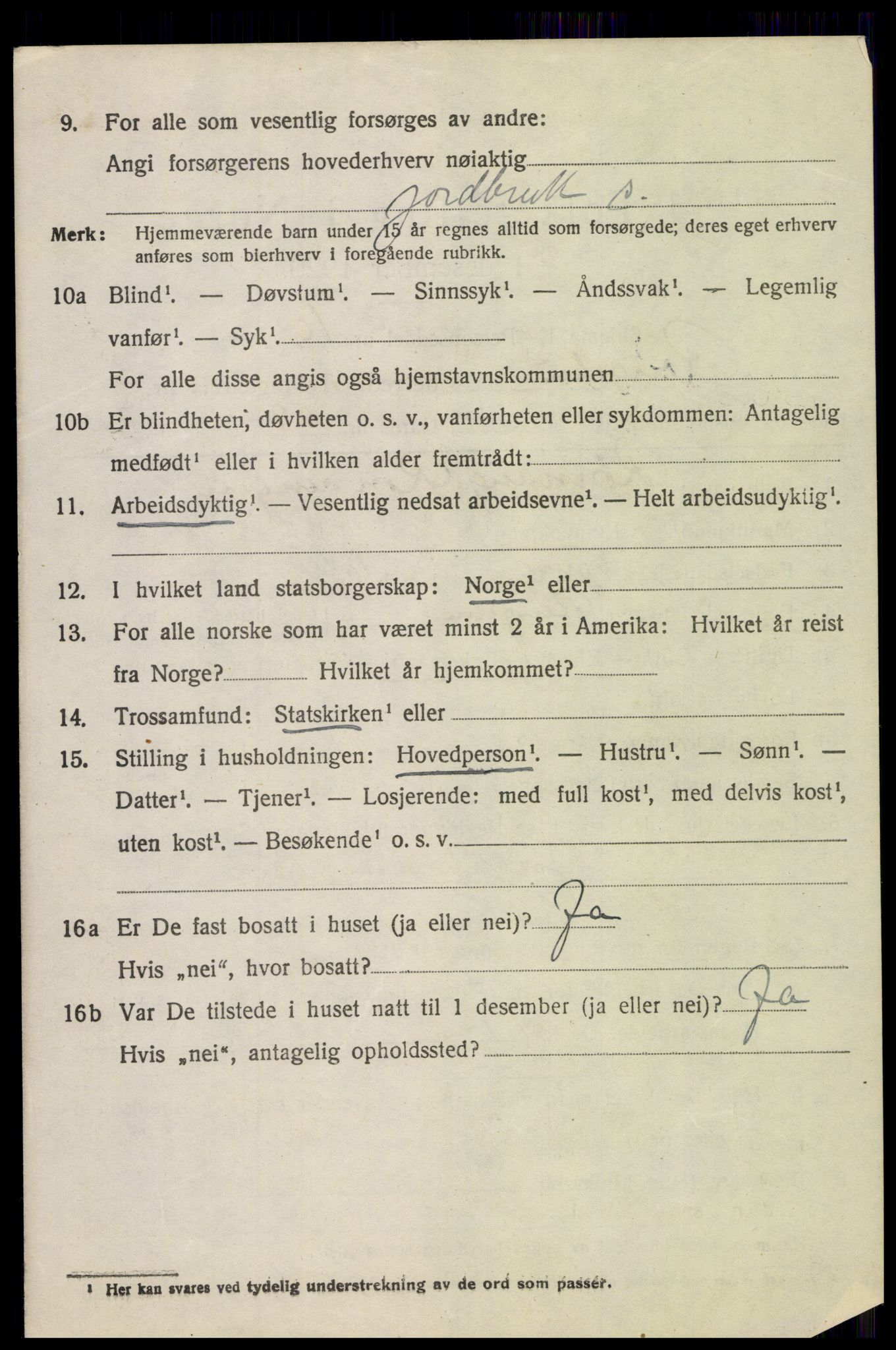 SAH, 1920 census for Ringebu, 1920, p. 5146