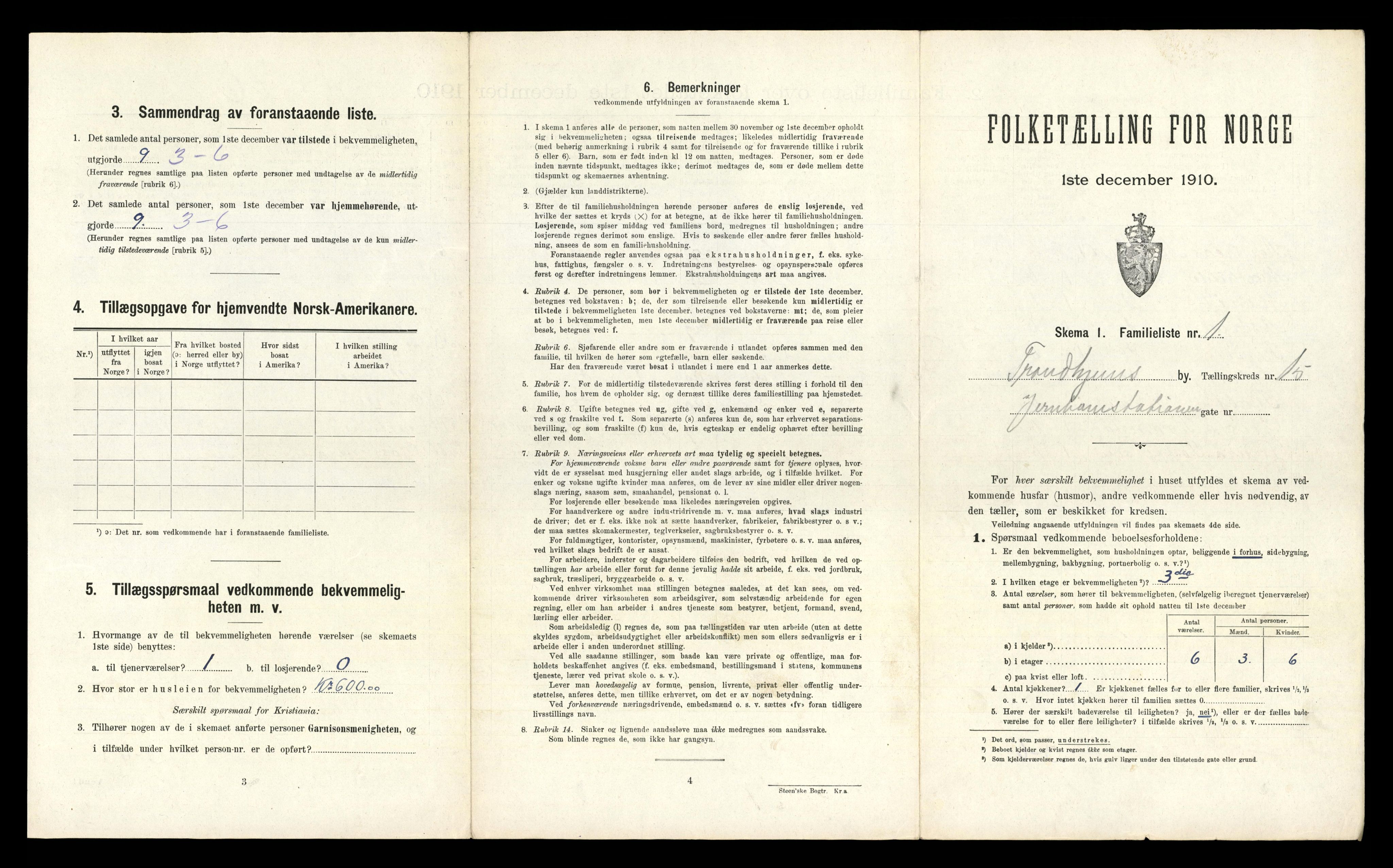 RA, 1910 census for Trondheim, 1910, p. 5125