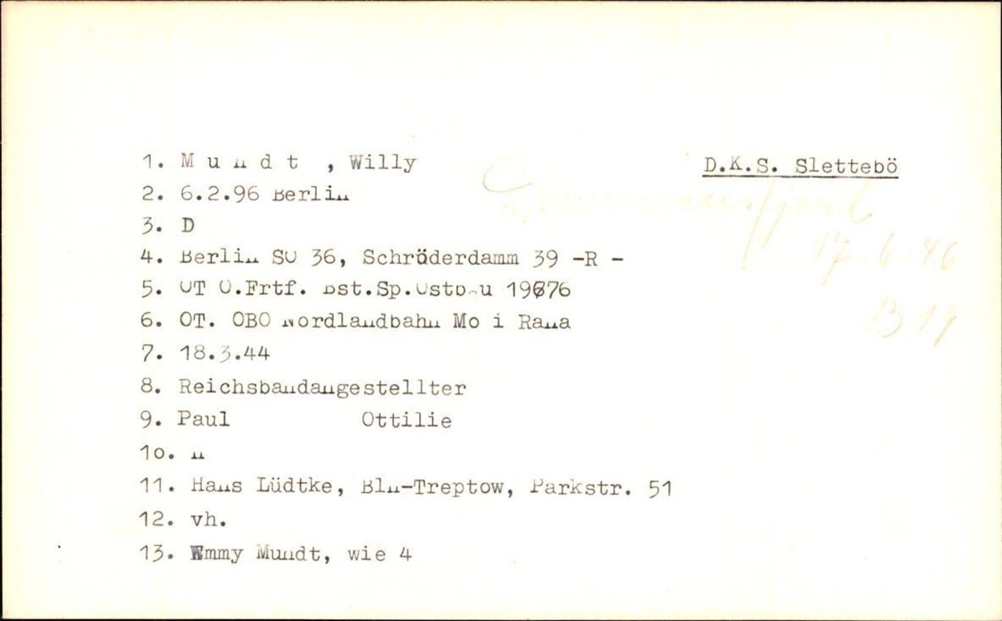 Hjemsendte tyskere , AV/RA-RAFA-6487/D/Db/L0020: Mülzet-Paülisch, 1945-1947, p. 10