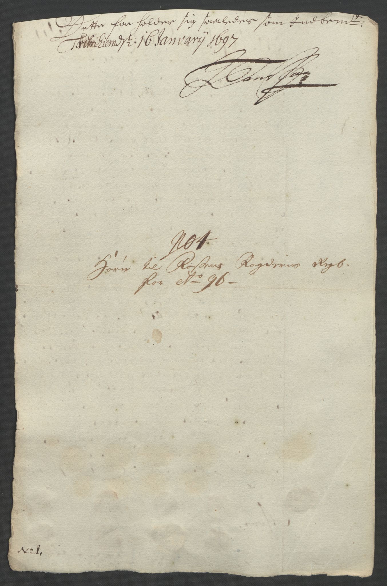 Rentekammeret inntil 1814, Reviderte regnskaper, Fogderegnskap, AV/RA-EA-4092/R57/L3851: Fogderegnskap Fosen, 1695-1696, p. 292