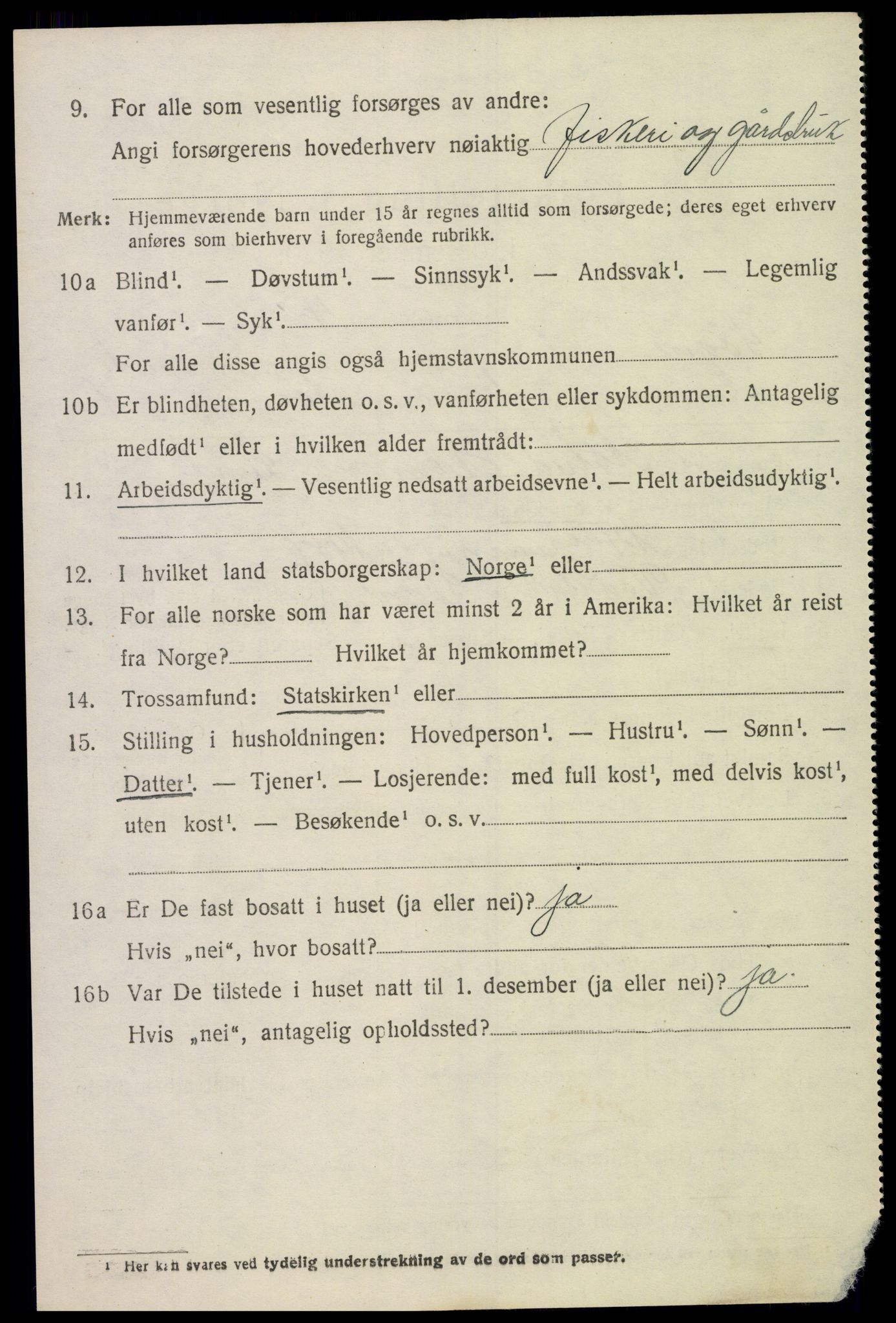 SAK, 1920 census for Søgne, 1920, p. 1338