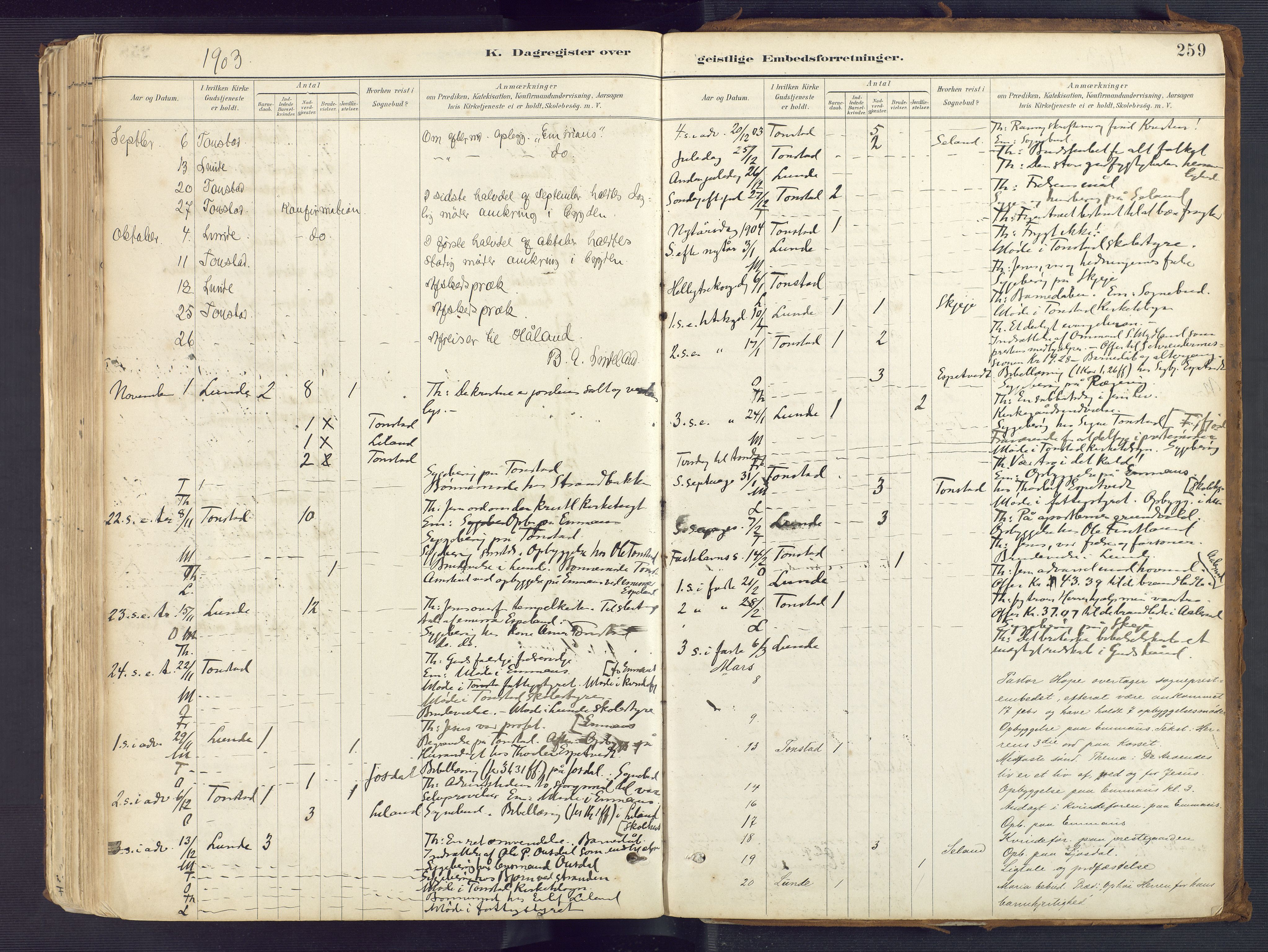 Sirdal sokneprestkontor, AV/SAK-1111-0036/F/Fa/Fab/L0004: Parish register (official) no. A 4, 1887-1919, p. 259