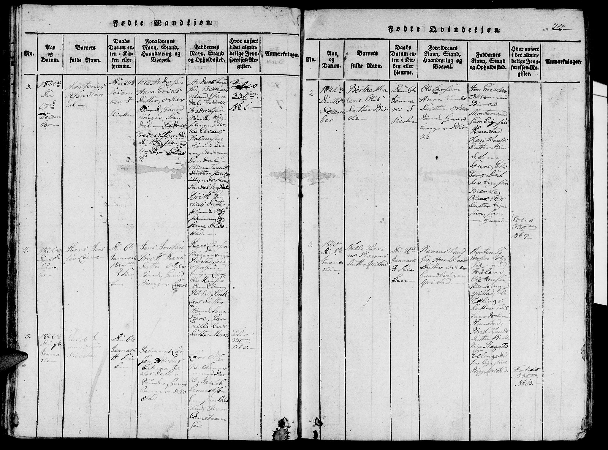 Ministerialprotokoller, klokkerbøker og fødselsregistre - Møre og Romsdal, AV/SAT-A-1454/515/L0207: Parish register (official) no. 515A03, 1819-1829, p. 24