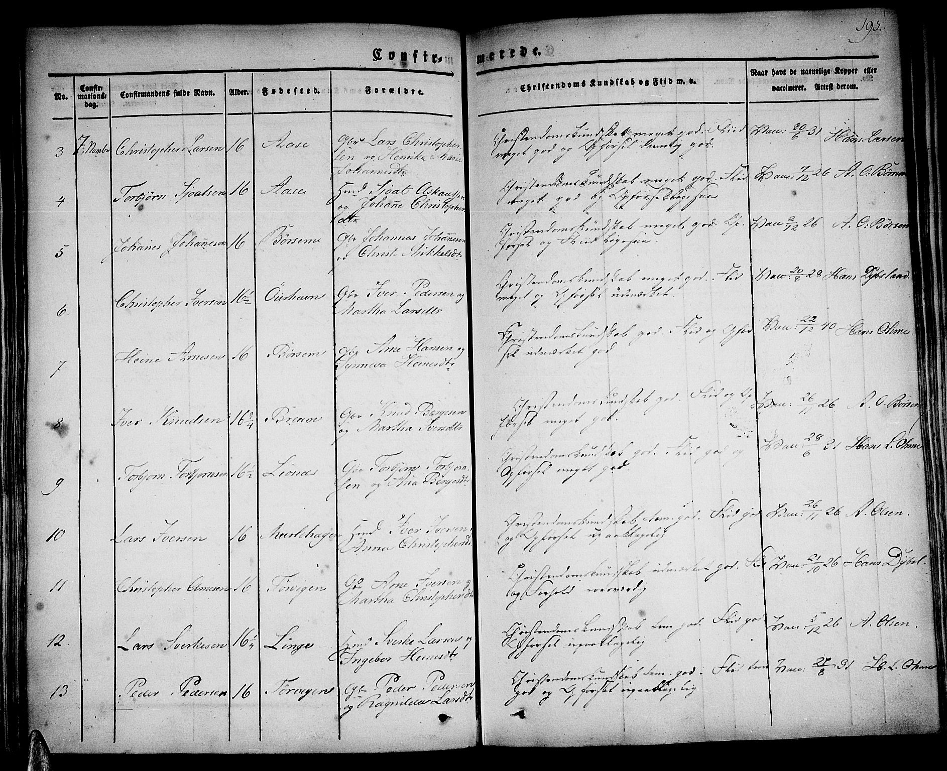 Strandebarm sokneprestembete, AV/SAB-A-78401/H/Haa: Parish register (official) no. A 6, 1826-1843, p. 195