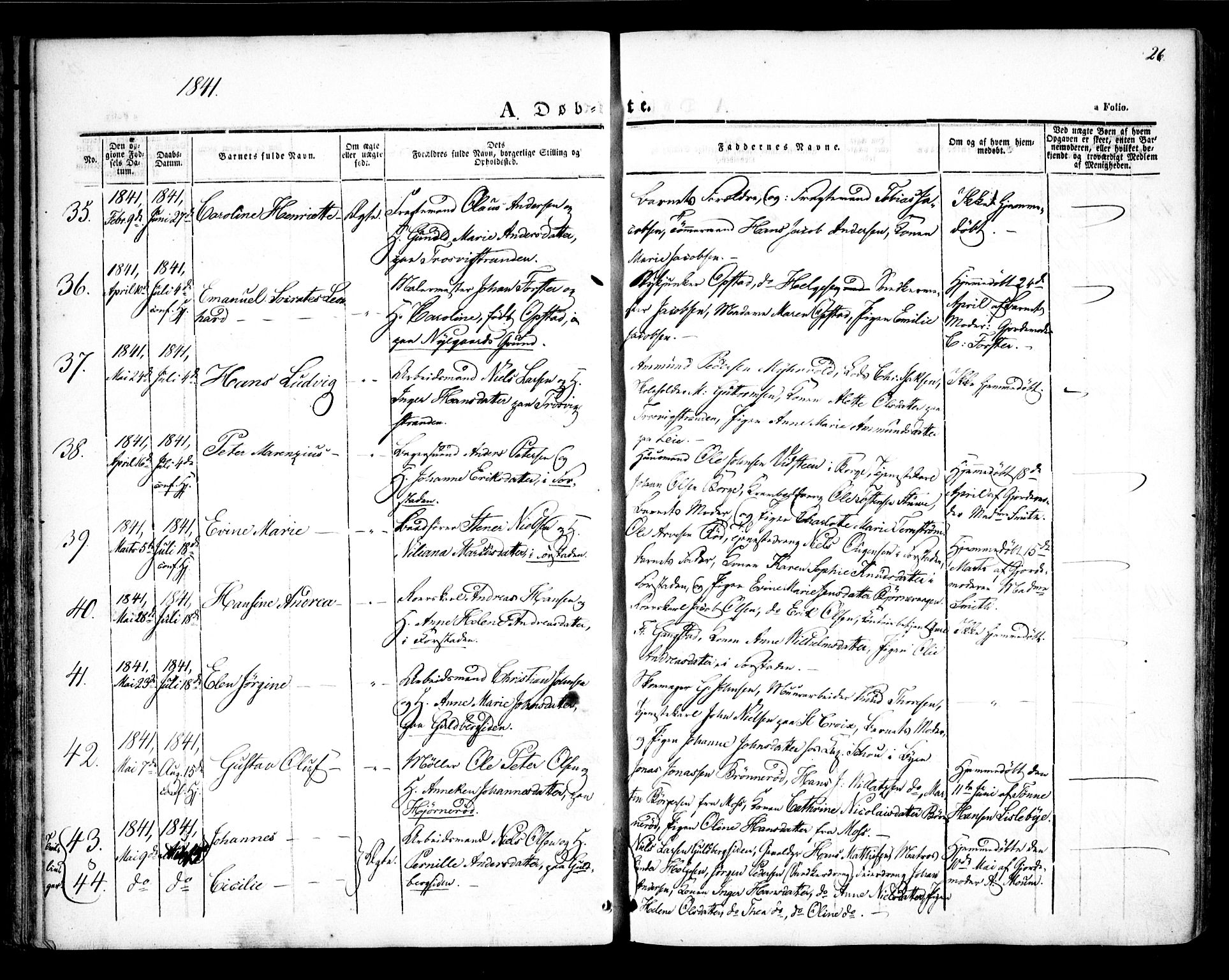 Glemmen prestekontor Kirkebøker, AV/SAO-A-10908/F/Fa/L0005: Parish register (official) no. 5, 1838-1852, p. 26