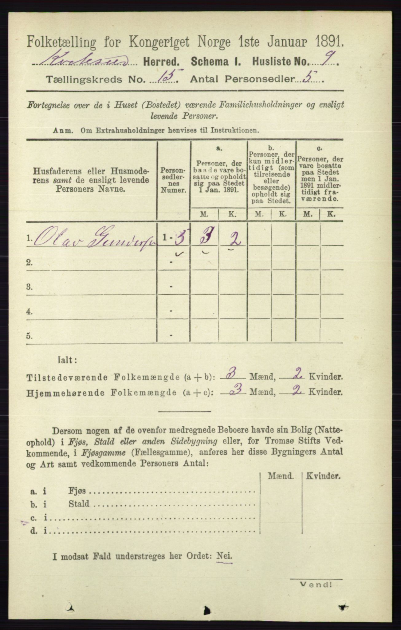 RA, 1891 census for 0829 Kviteseid, 1891, p. 3510