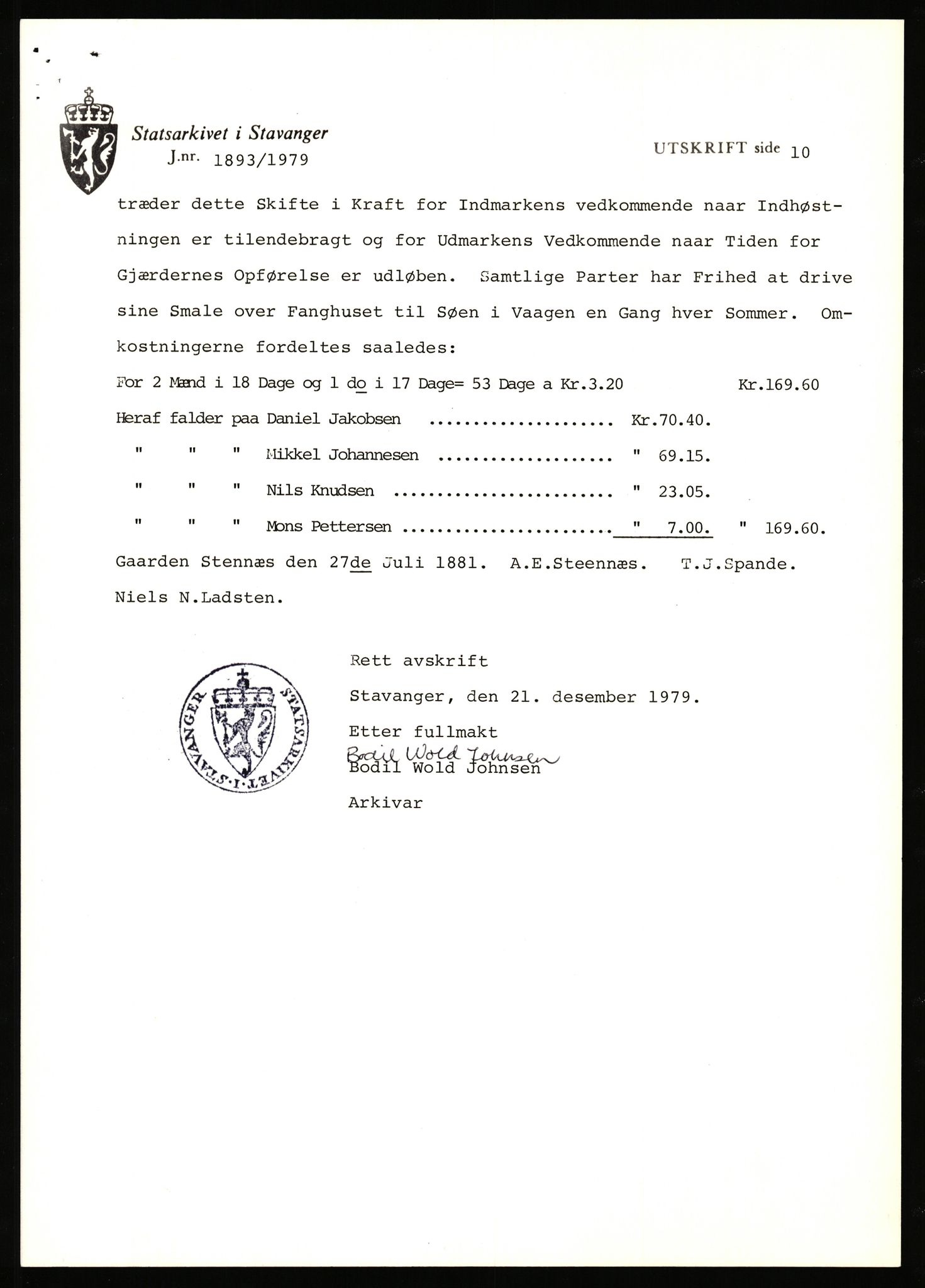 Statsarkivet i Stavanger, SAST/A-101971/03/Y/Yj/L0080: Avskrifter sortert etter gårdsnavn: Stave - Stokke, 1750-1930, p. 466