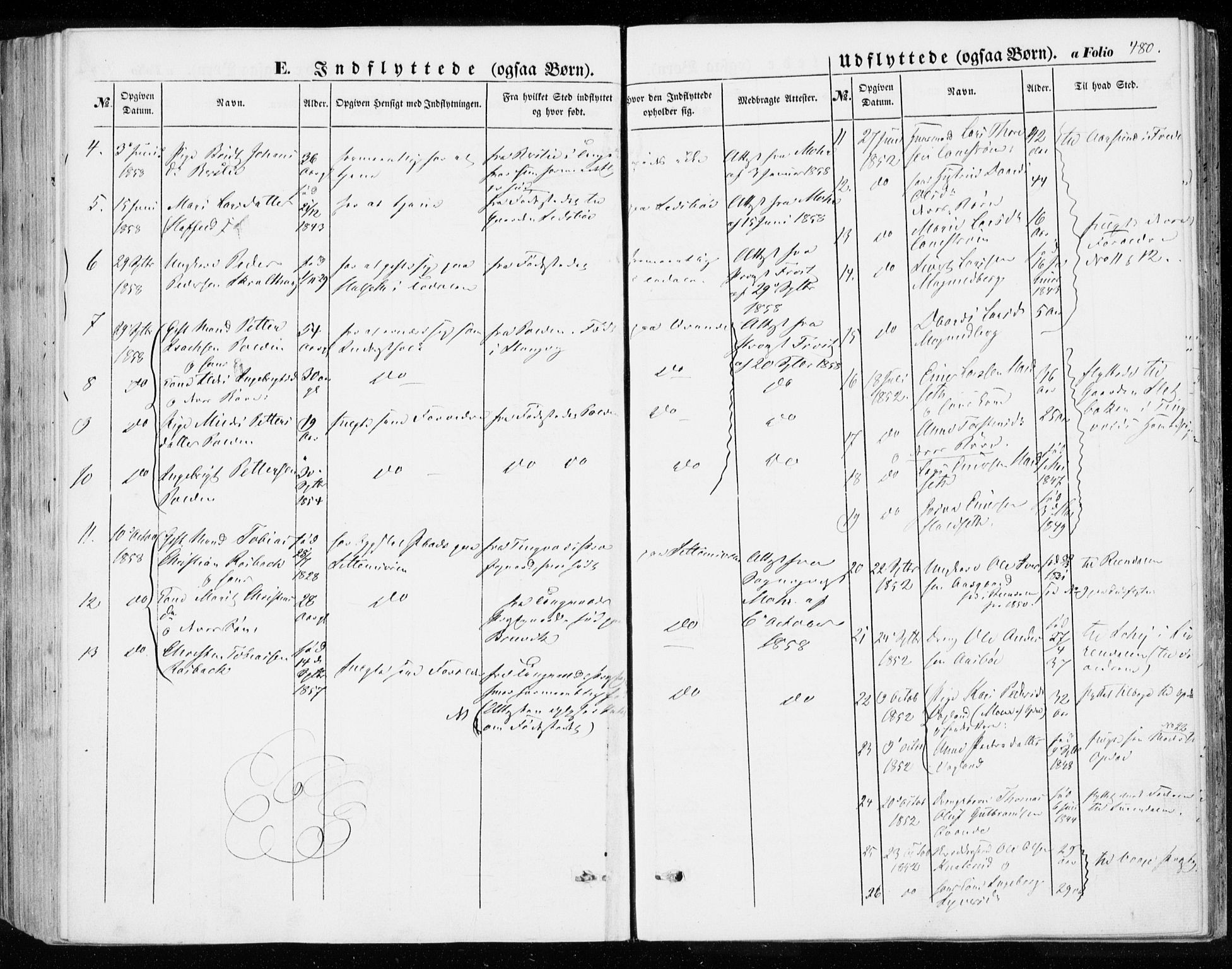 Ministerialprotokoller, klokkerbøker og fødselsregistre - Møre og Romsdal, SAT/A-1454/592/L1026: Parish register (official) no. 592A04, 1849-1867, p. 480