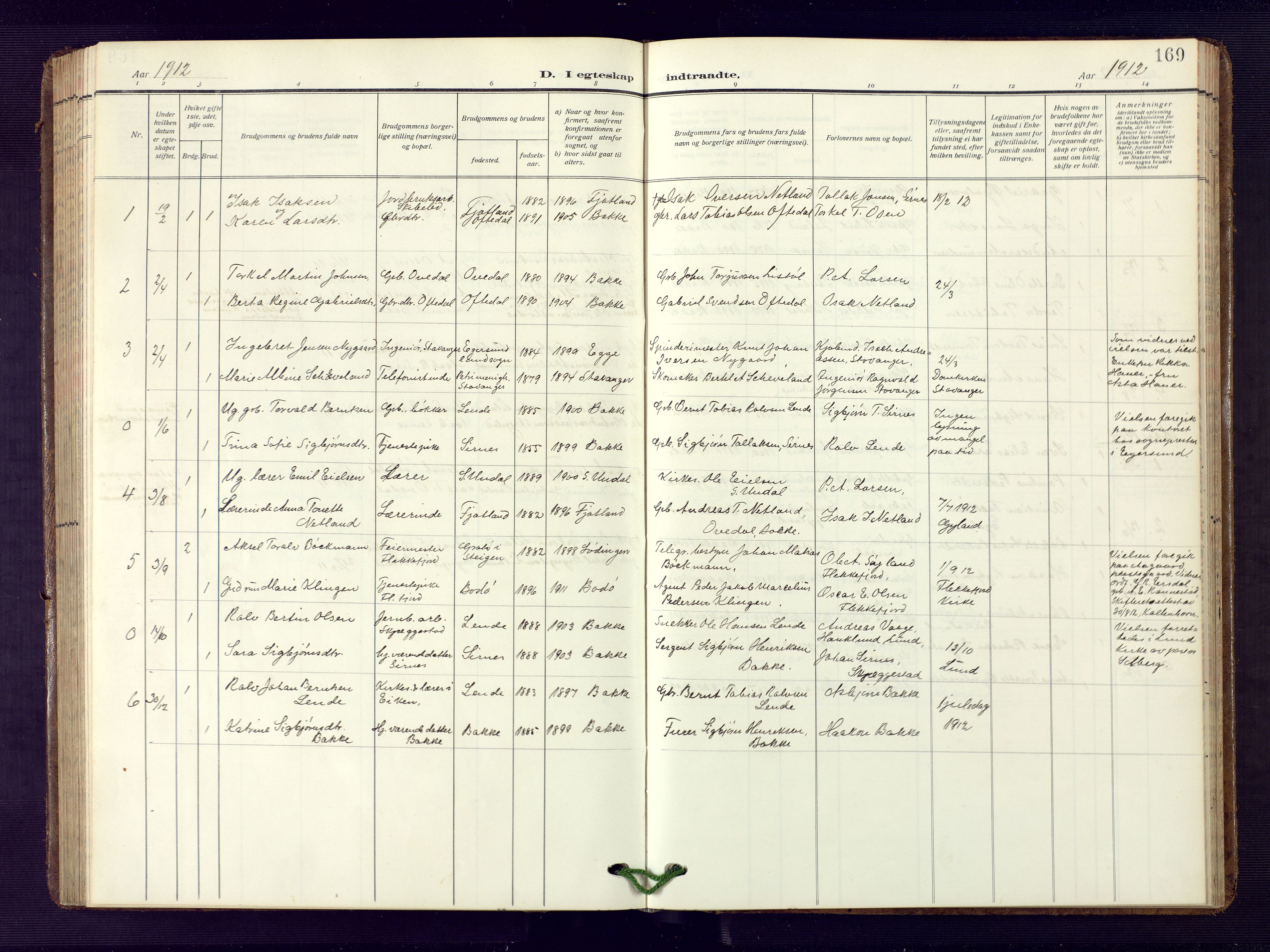 Bakke sokneprestkontor, SAK/1111-0002/F/Fb/Fba/L0004: Parish register (copy) no. B 4, 1911-1946, p. 169