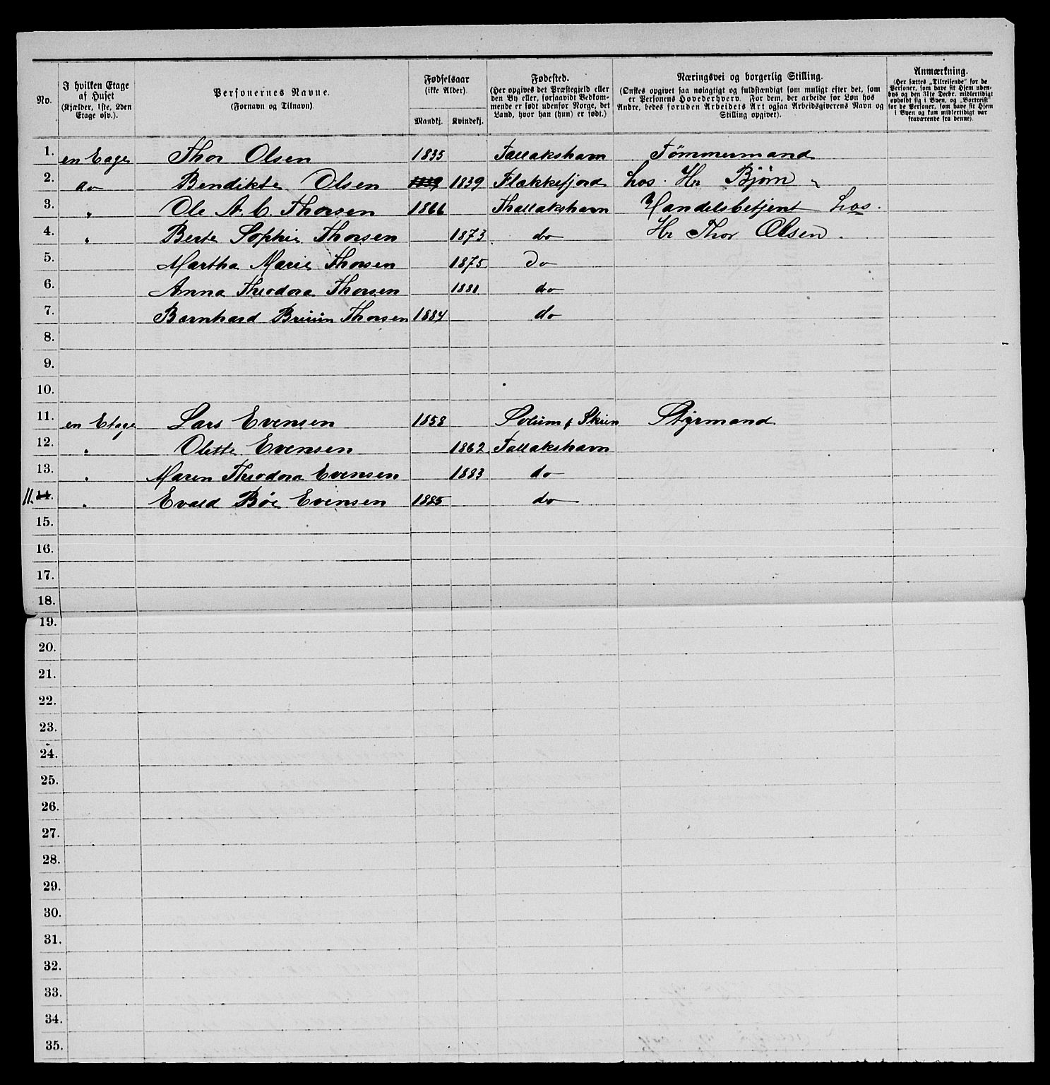 SAKO, 1885 census for 0801 Kragerø, 1885, p. 350