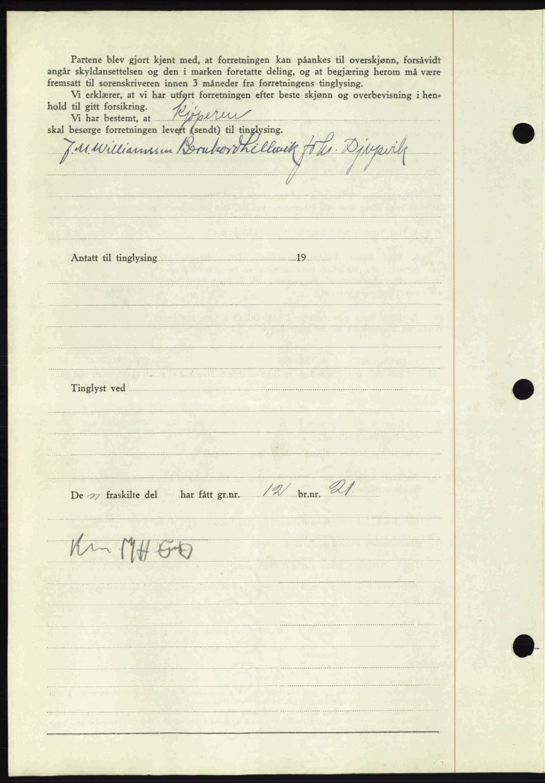 Nordmøre sorenskriveri, AV/SAT-A-4132/1/2/2Ca: Mortgage book no. A91, 1941-1942, Diary no: : 1971/1941