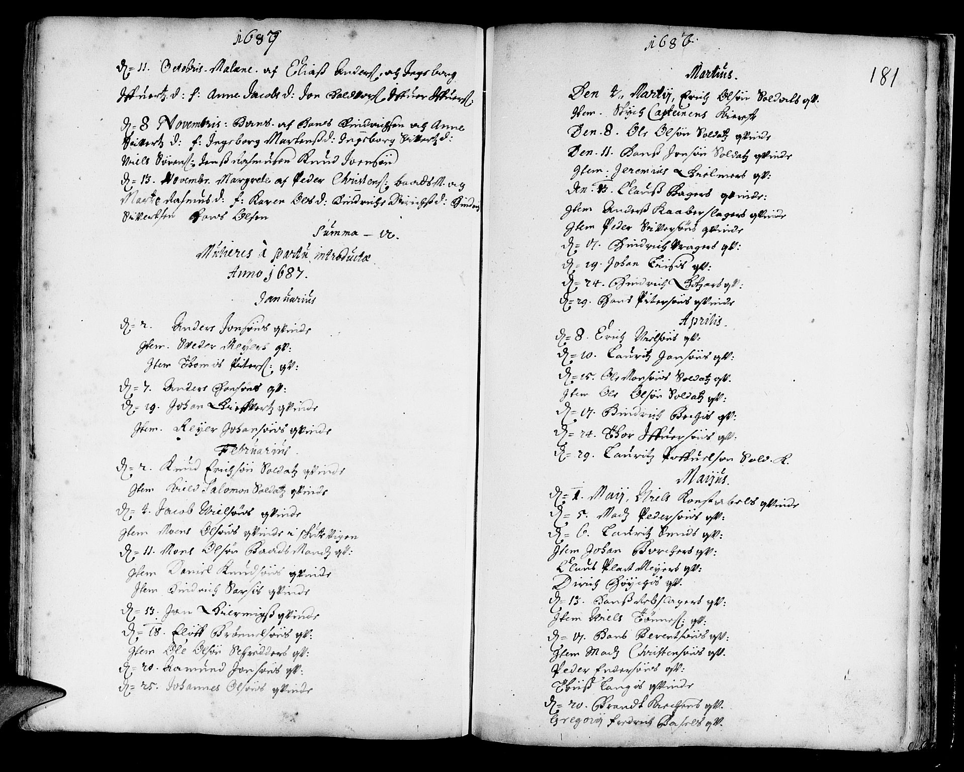 Korskirken sokneprestembete, SAB/A-76101/H/Haa/L0001: Parish register (official) no. A 1, 1674-1688, p. 181