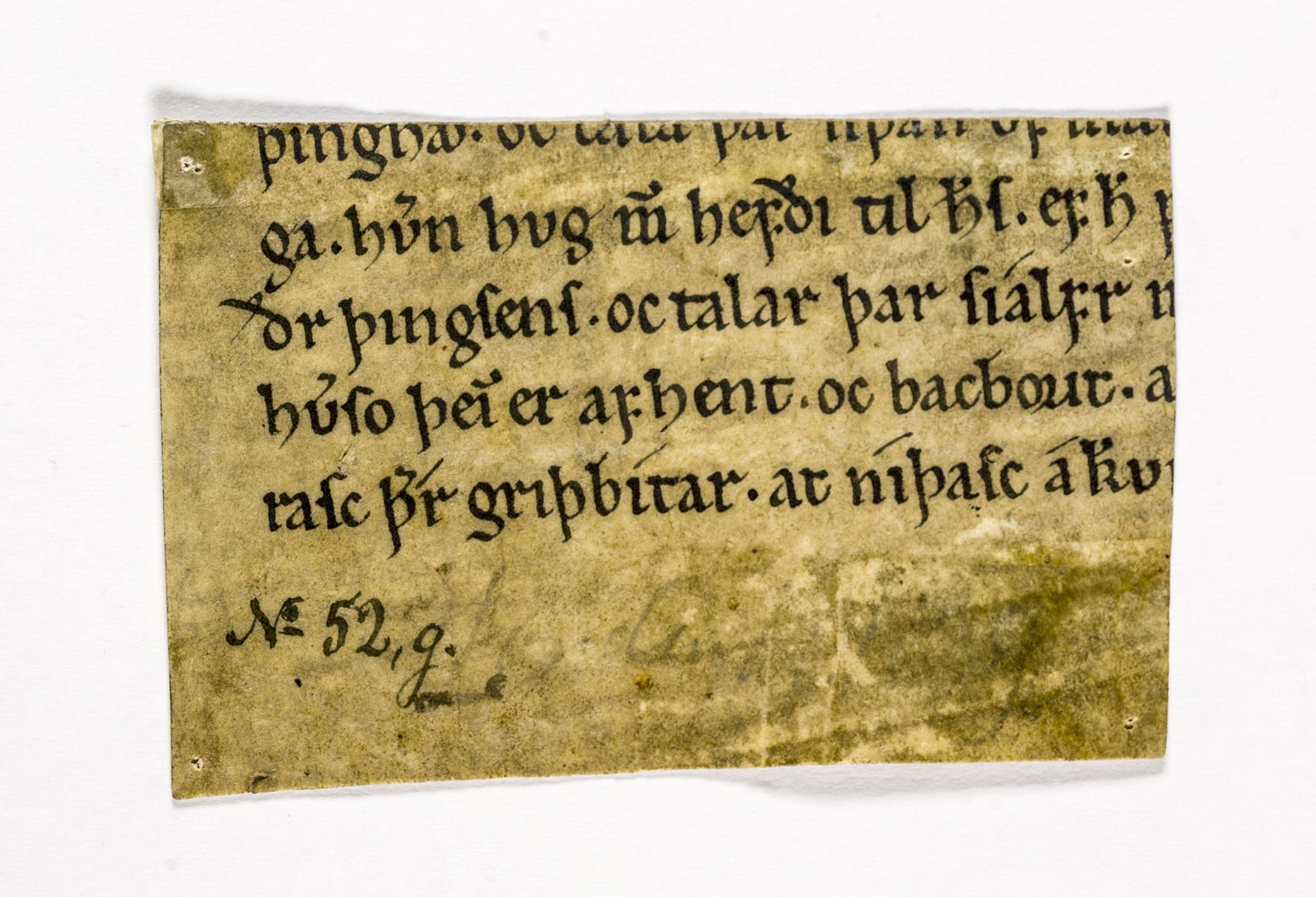 Riksarkivets diplomsamling, AV/RA-EA-5965/F26/L0005: Norrøne membranfragmenter bestand 51-66, 1100-1536, p. 35