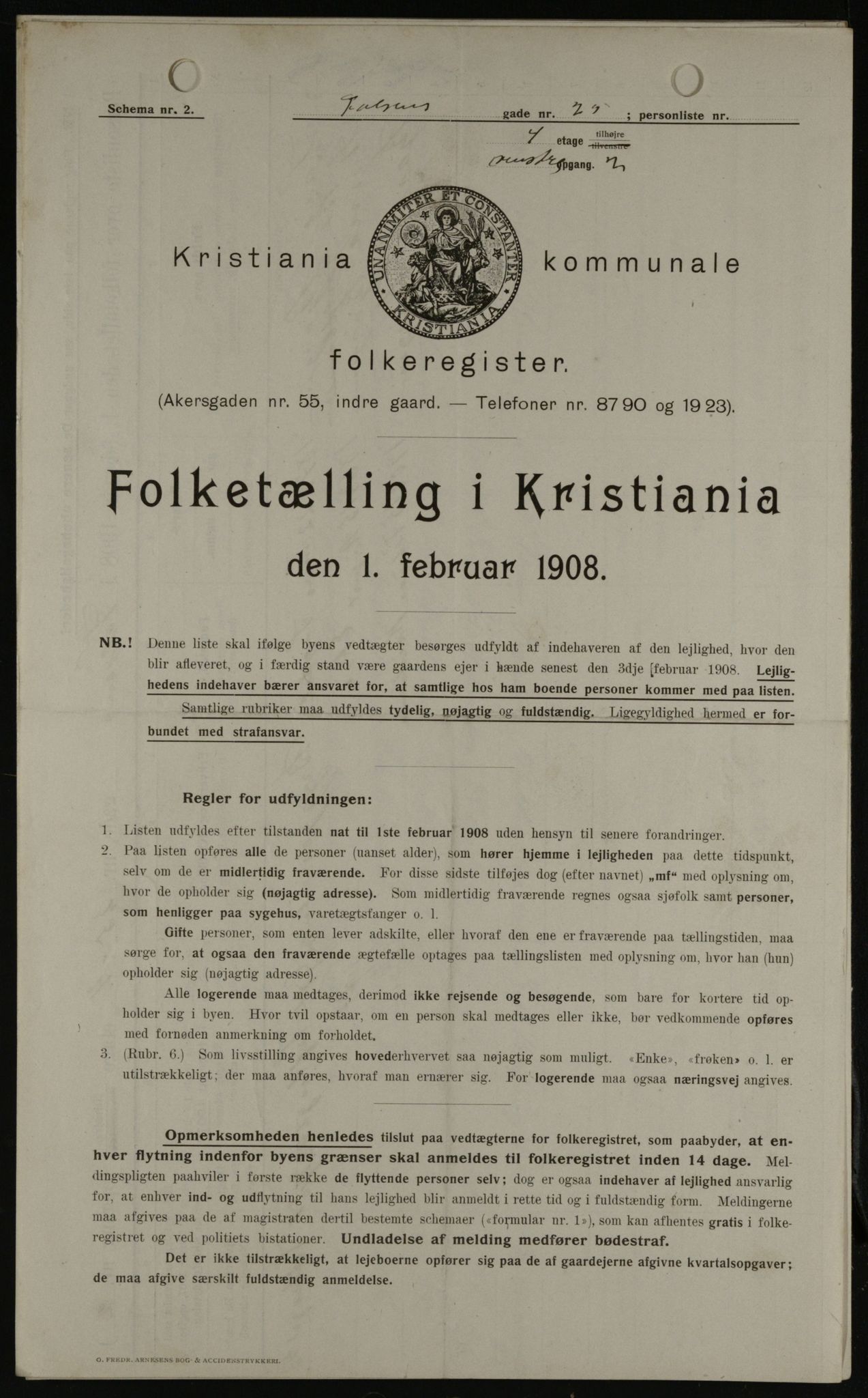 OBA, Municipal Census 1908 for Kristiania, 1908, p. 21390