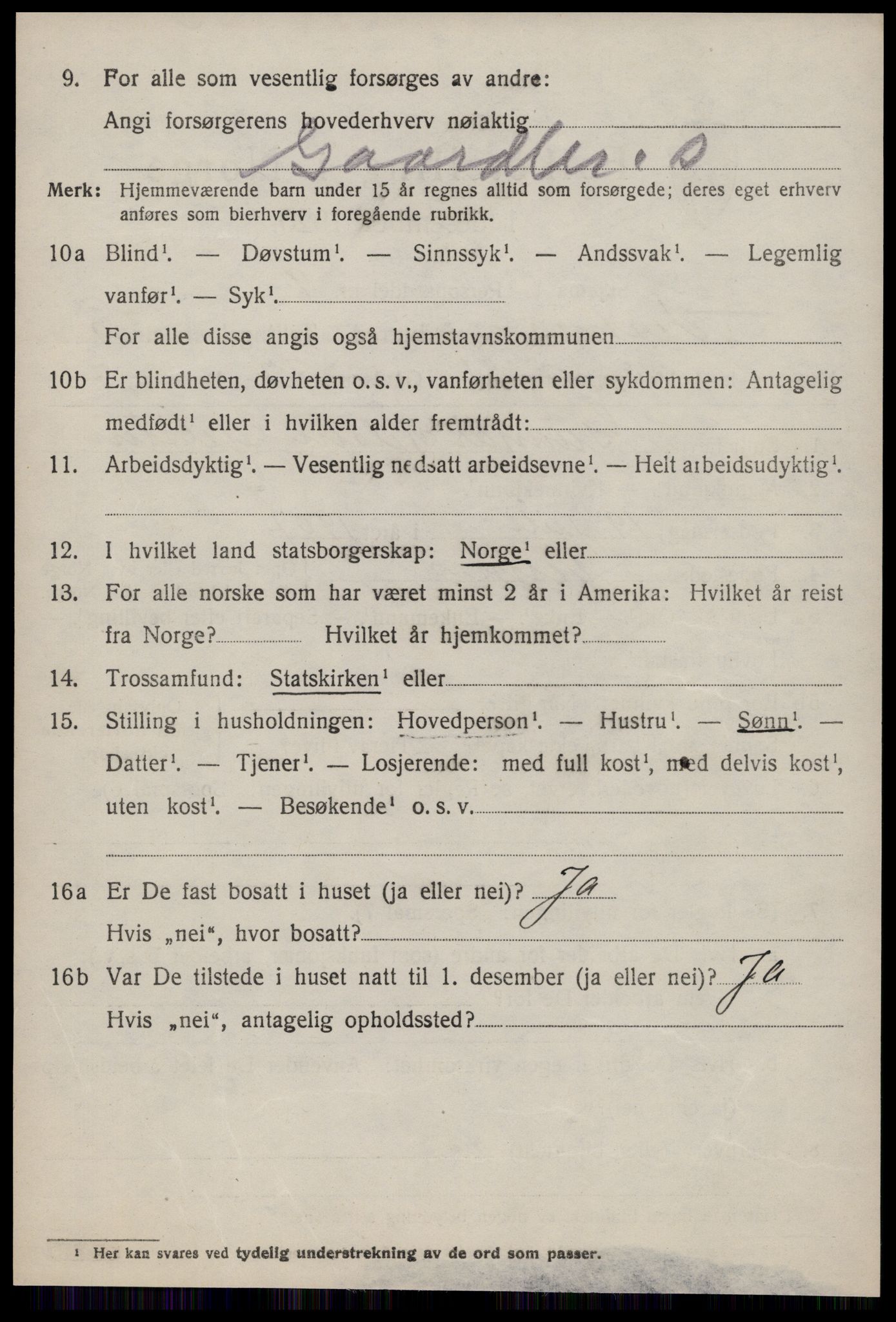 SAT, 1920 census for Vestnes, 1920, p. 6474