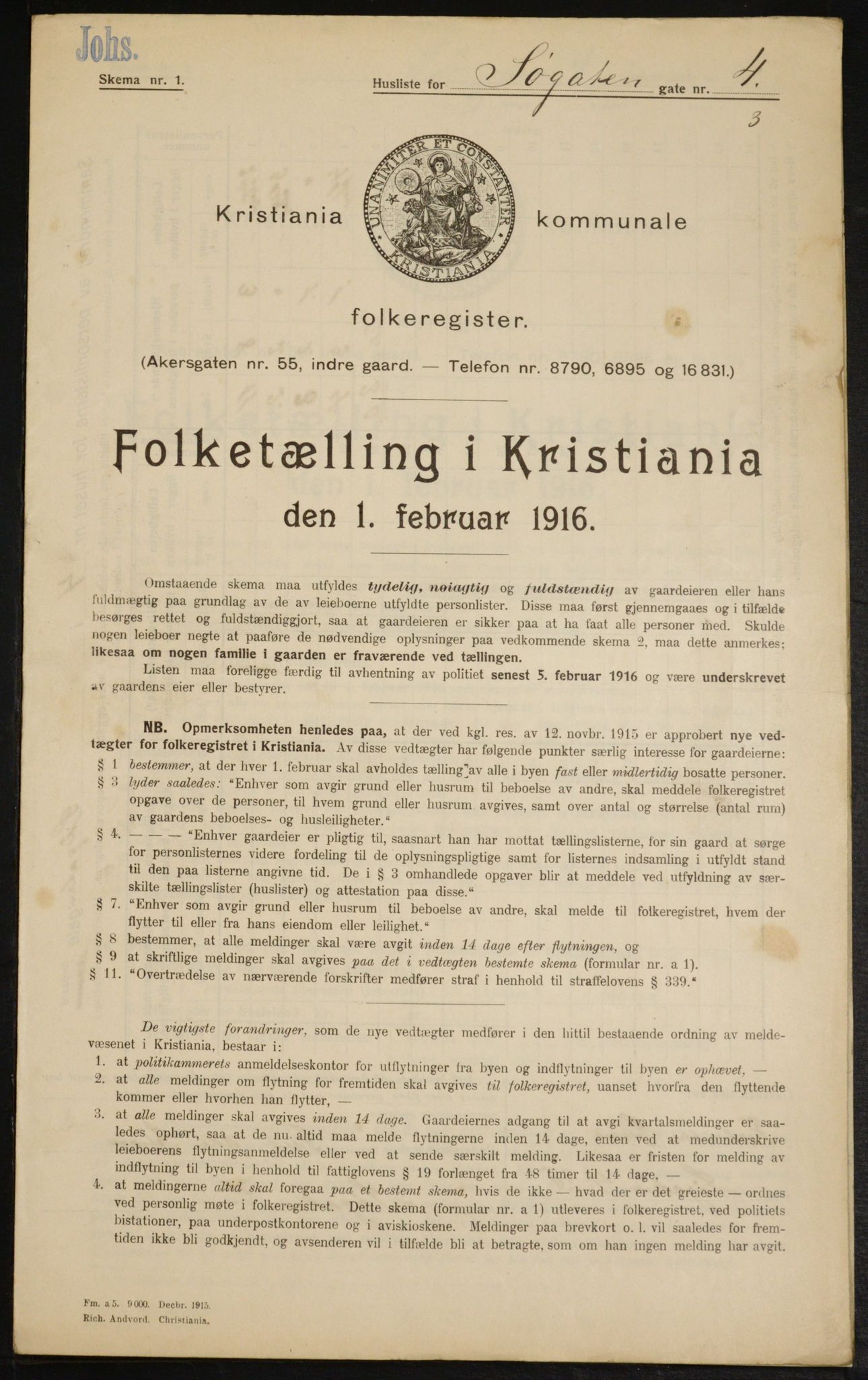 OBA, Municipal Census 1916 for Kristiania, 1916, p. 97550