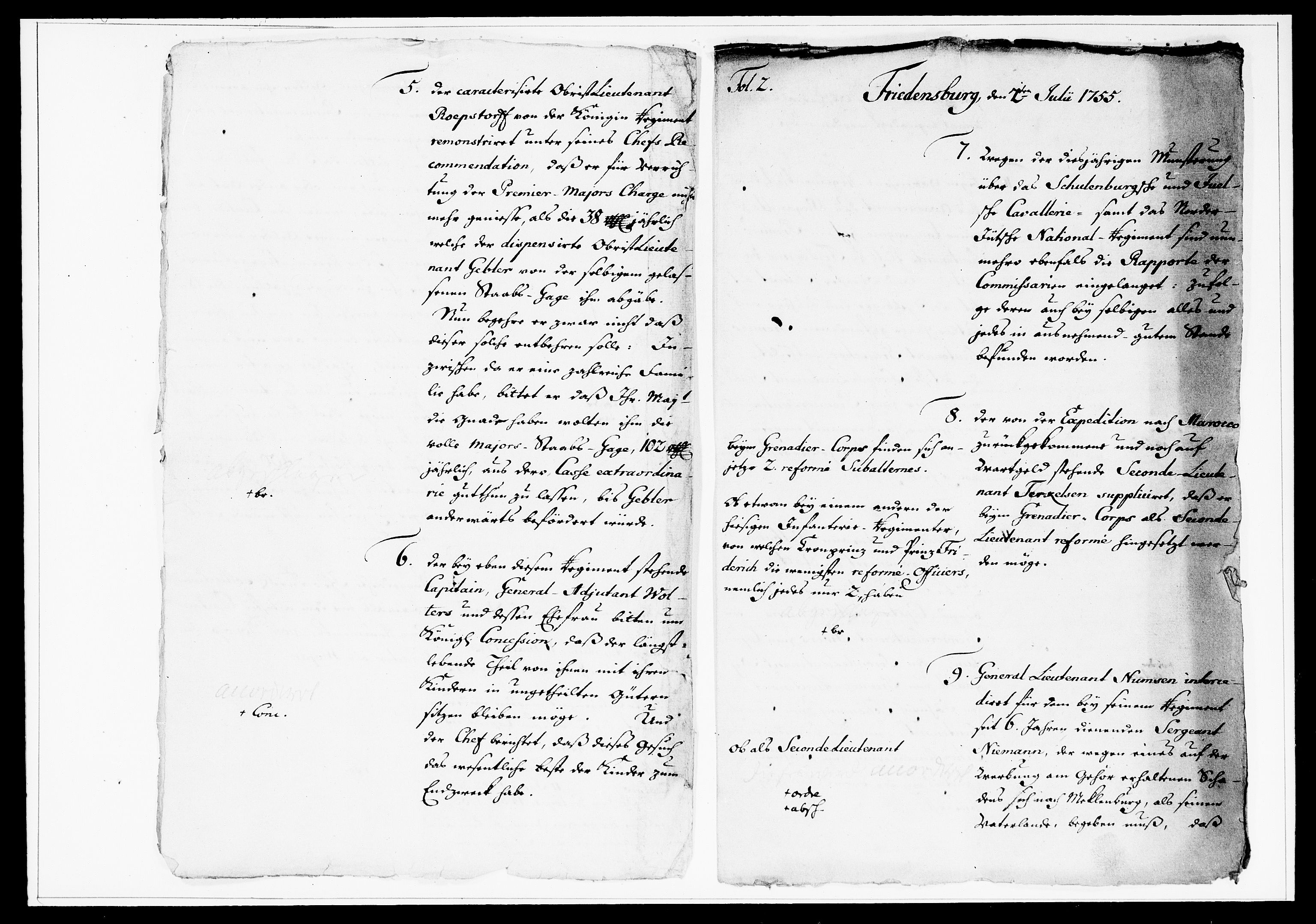 Krigskollegiet, Krigskancelliet, DRA/A-0006/-/1259-1268: Refererede sager, 1755, p. 290